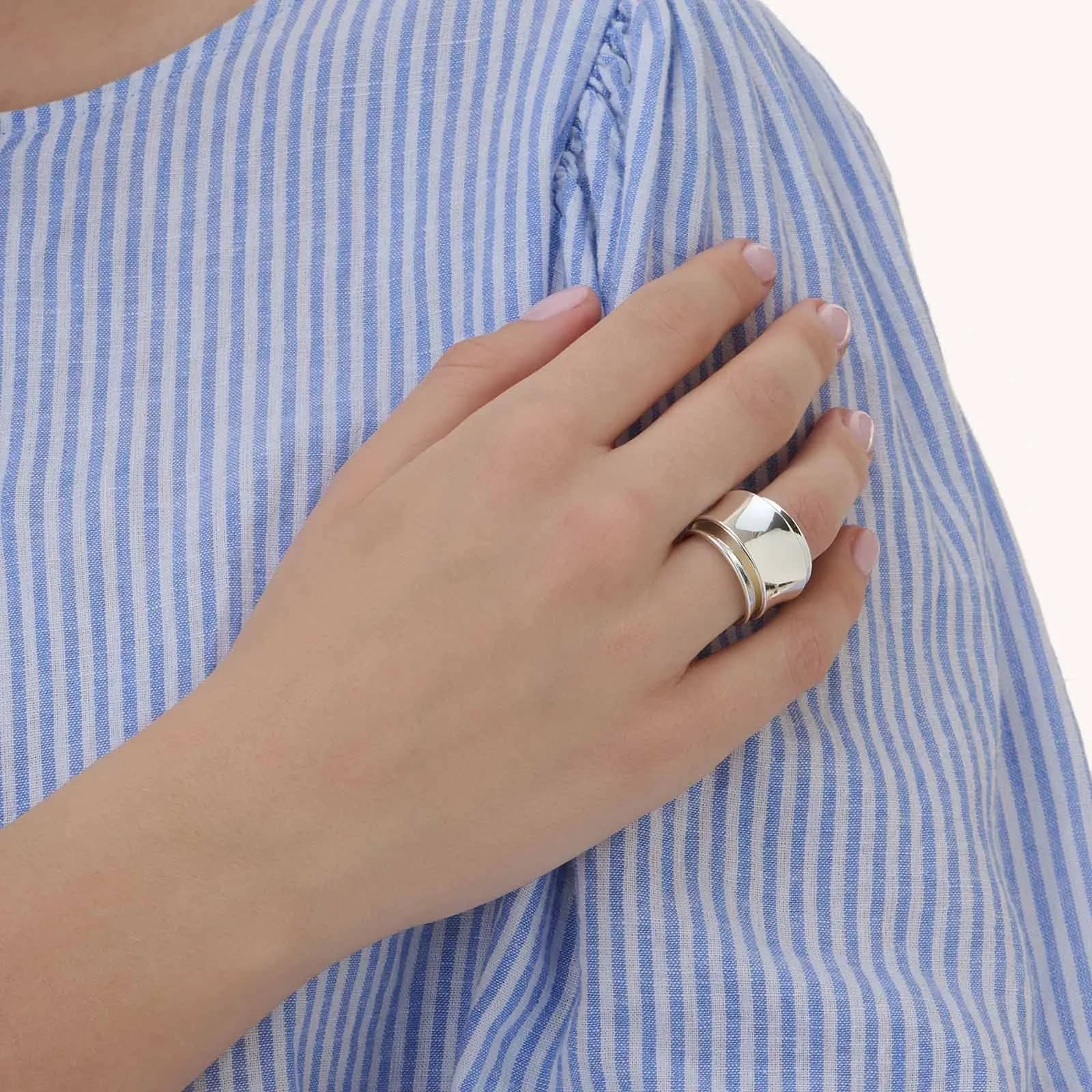 Silverpläterad ring - öppen bred 16,5 2