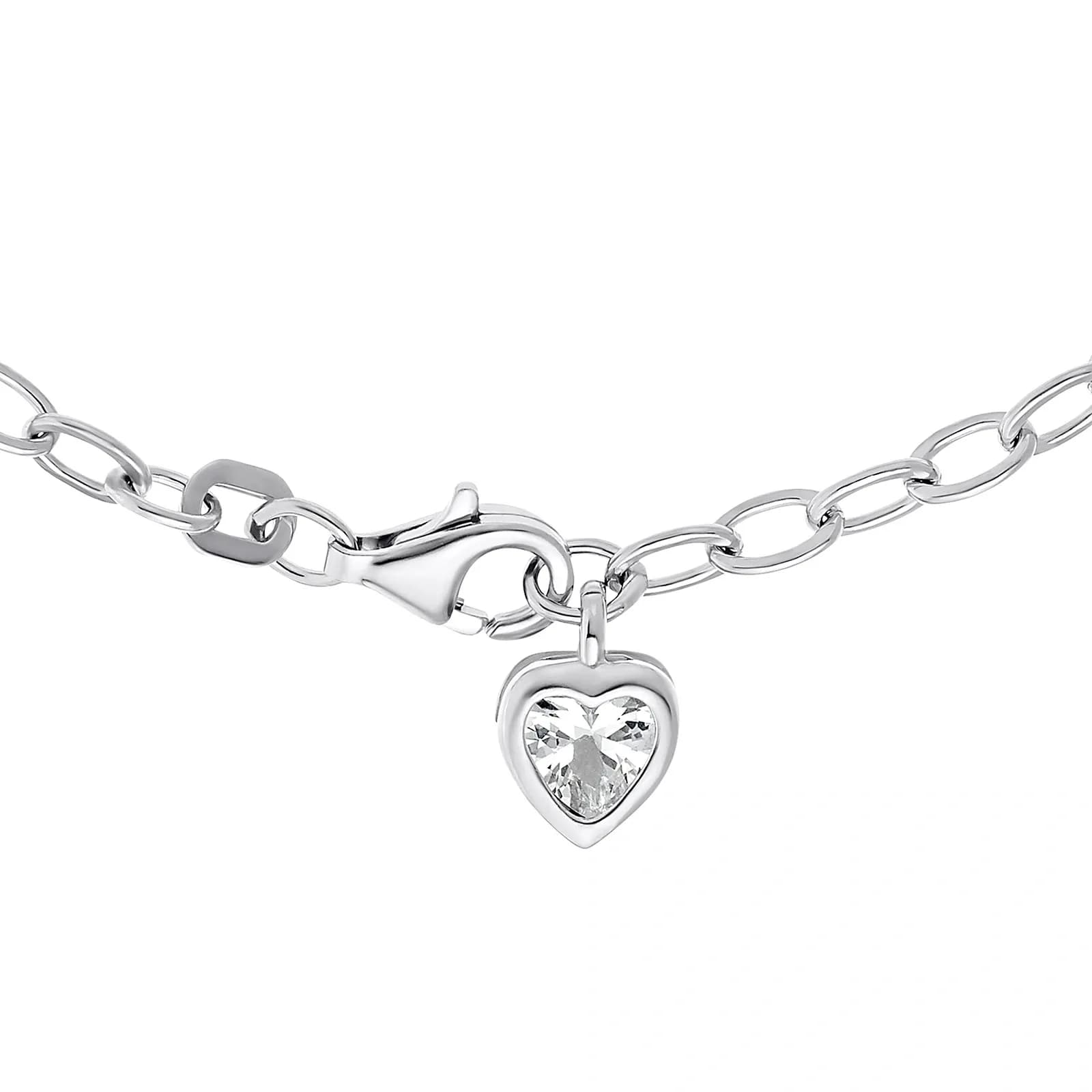 Silverarmband, pansarlänk med hjärta - 19 cm 3