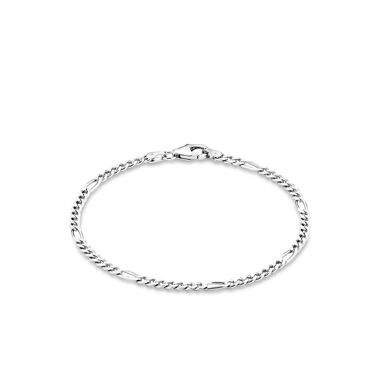 Silverarmband, figarolänk - 19 cm