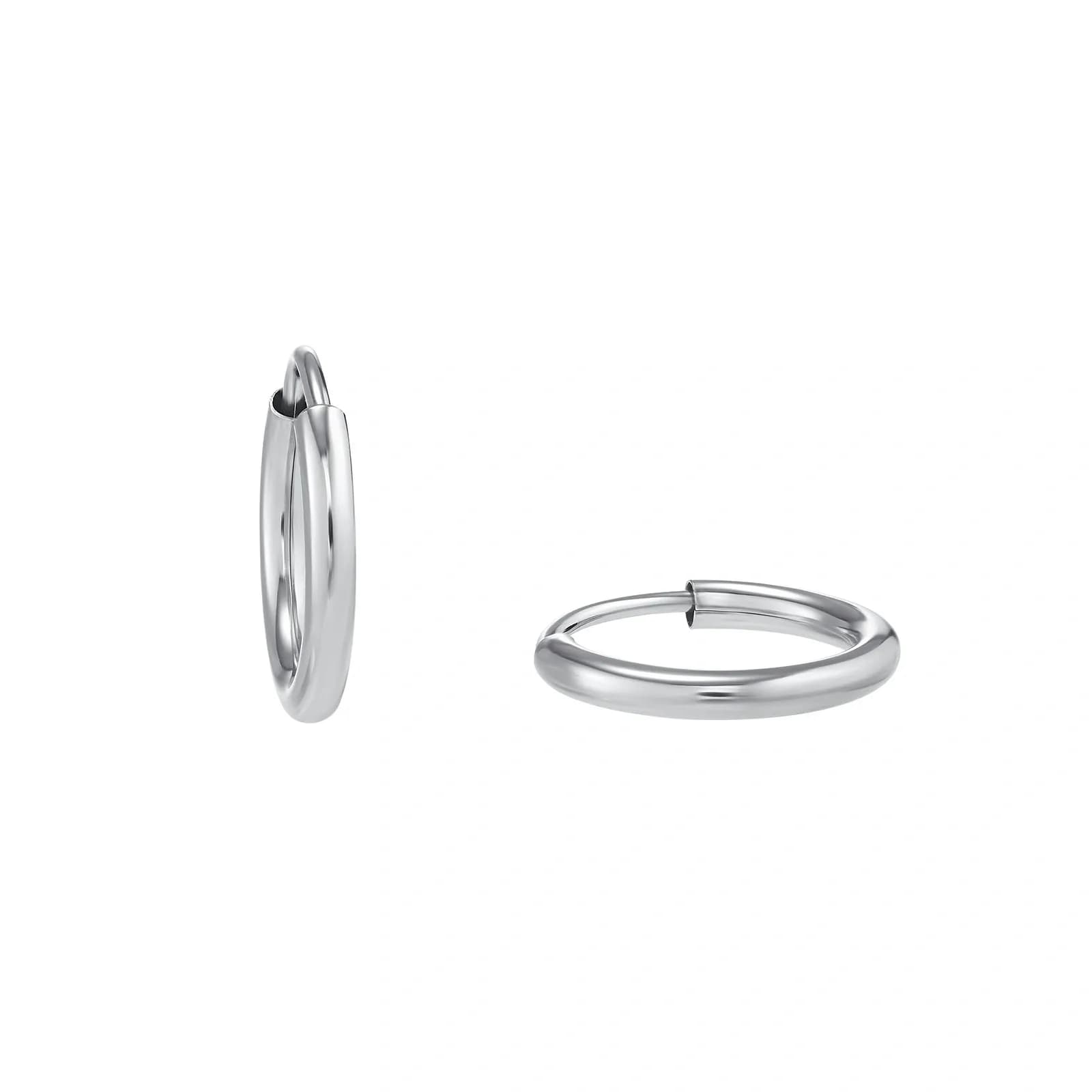 Silverörhängen - rörformade hoops, 13 mm