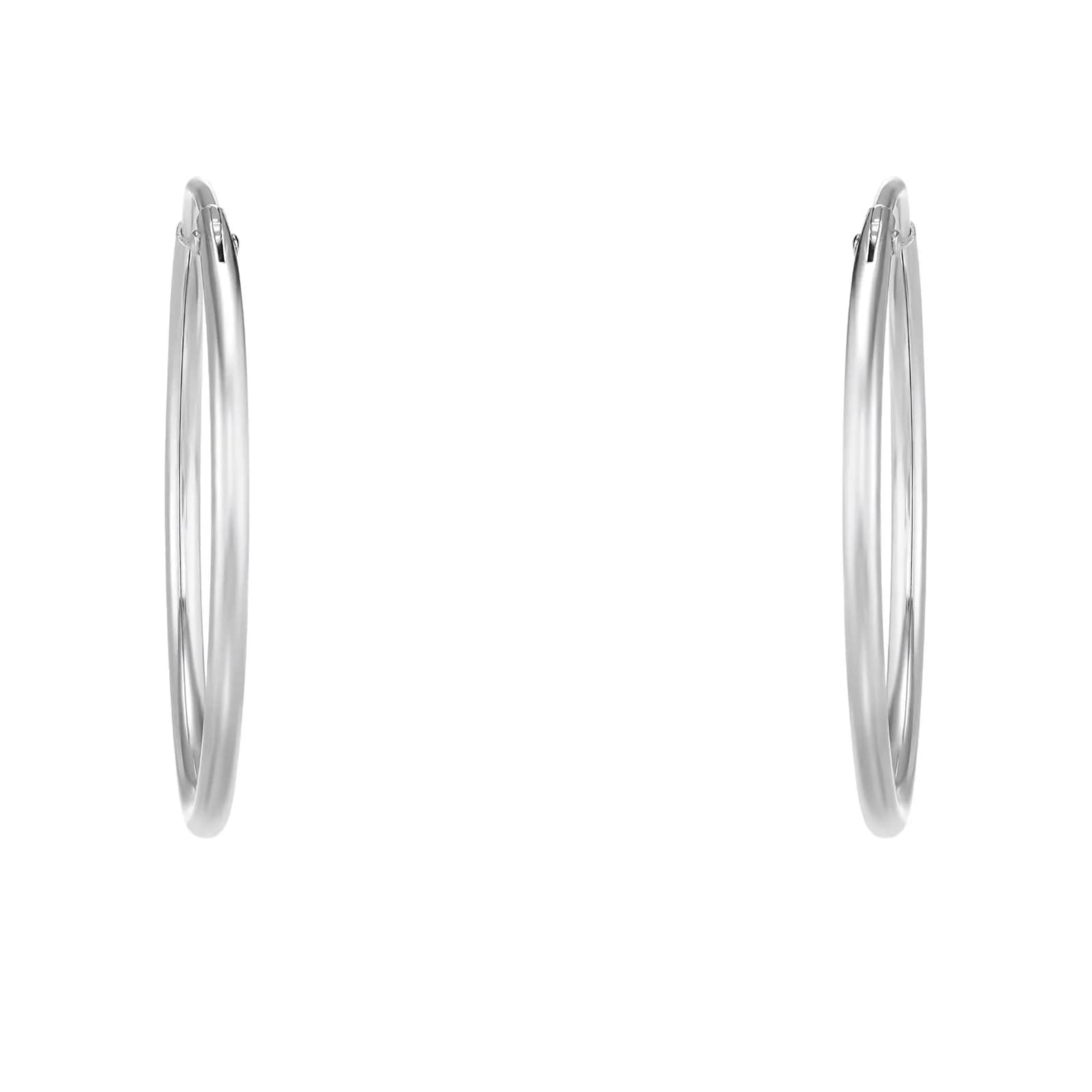 Silverörhängen, rörformade hoops - 30 mm 3