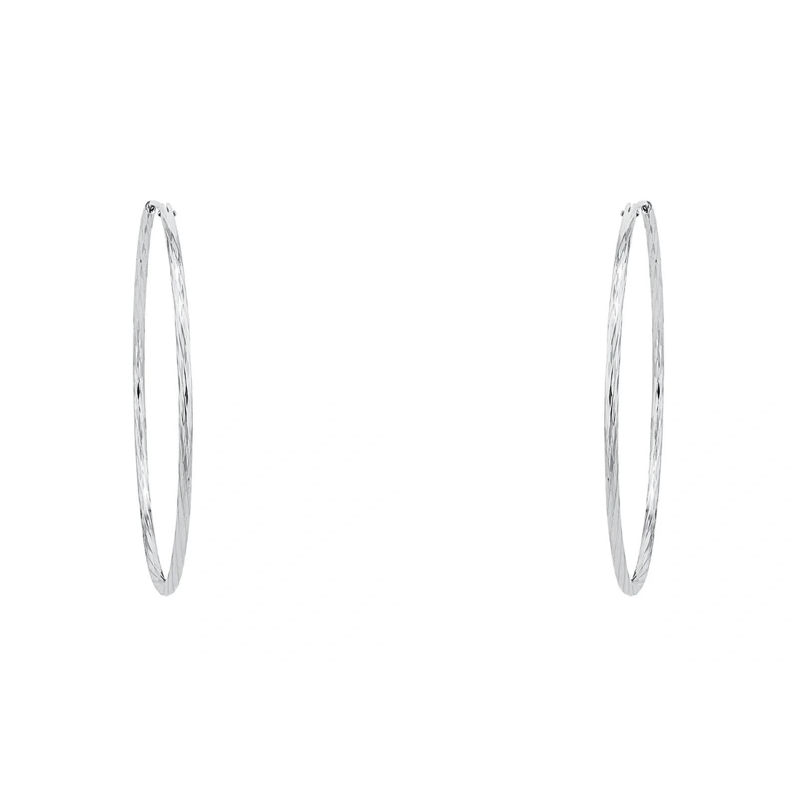 Örhängen 925 Sterling Silver - creoloer 5,5 cm 3