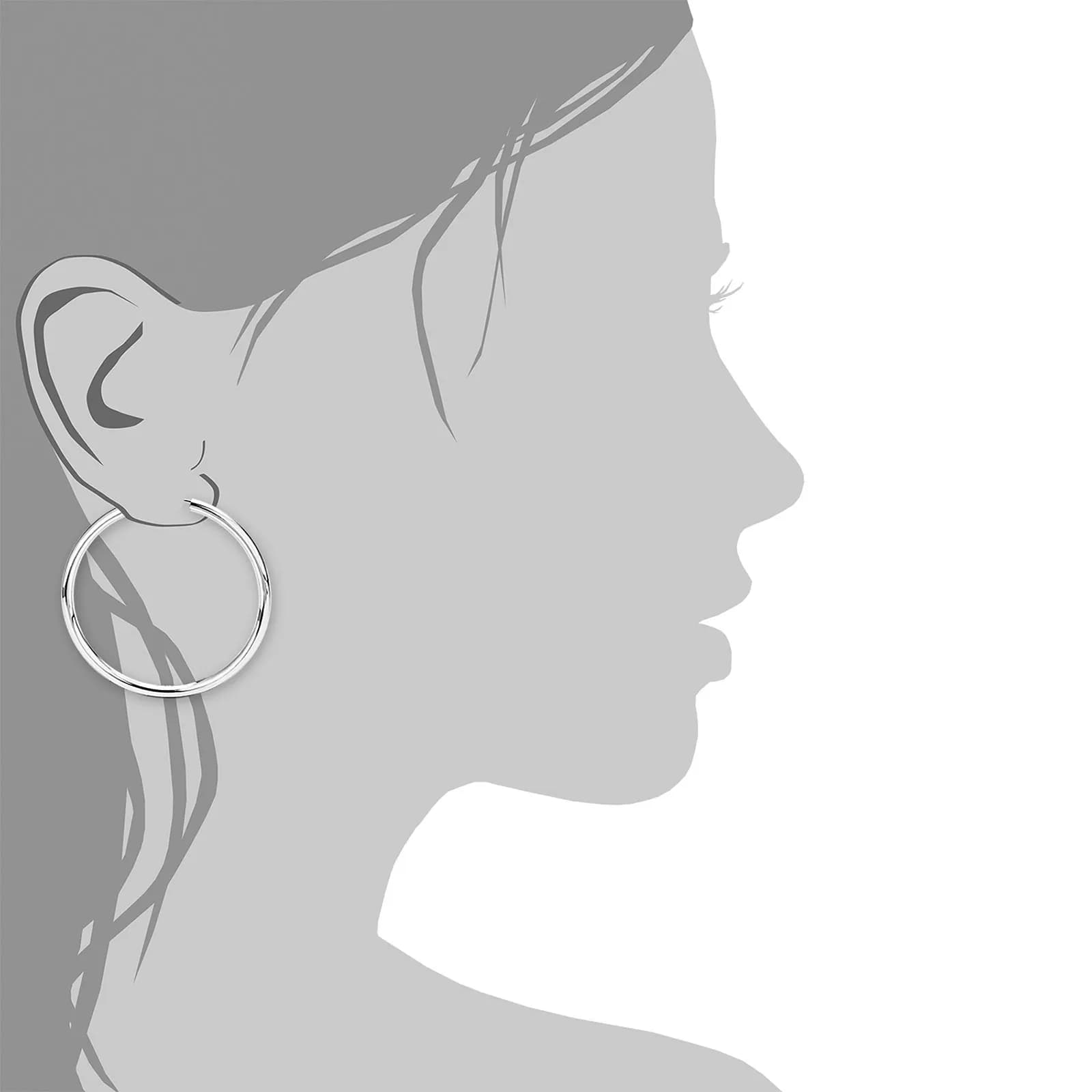 Örhängen 925 Sterling Silver - creoler 4,5 cm 3
