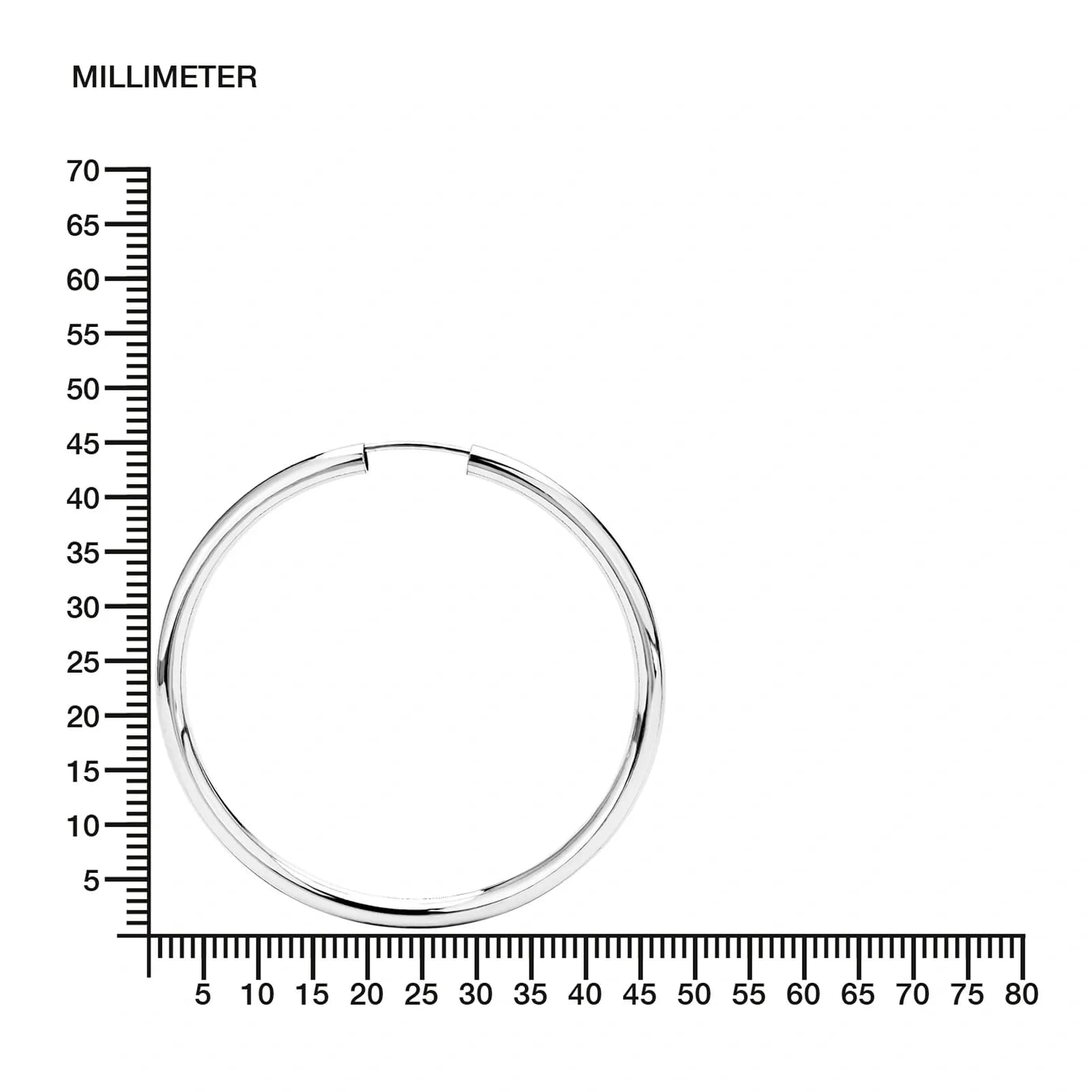 Örhängen 925 Sterling Silver - creoler 4,5 cm 4