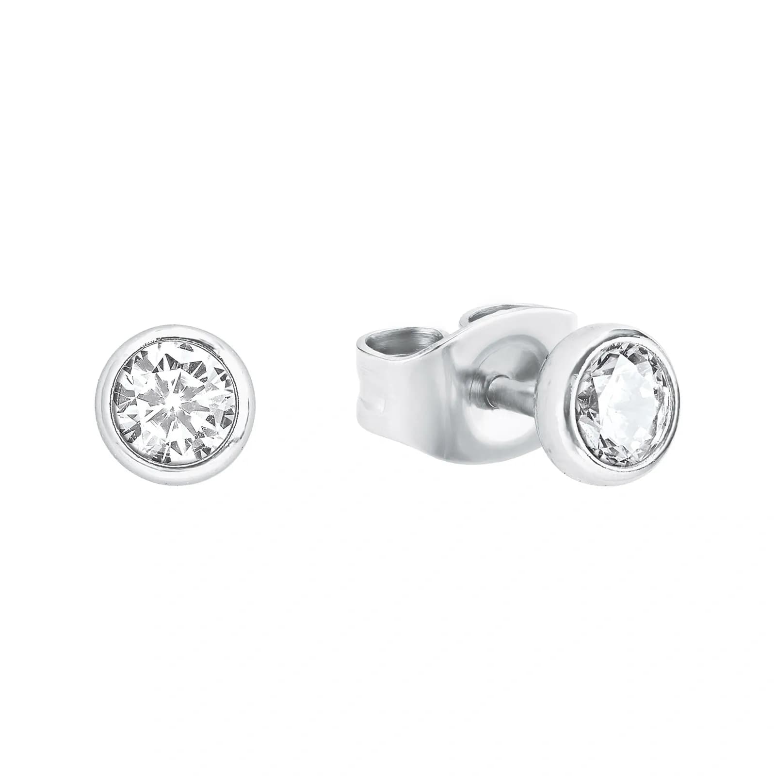 Silverörhängen - studs, Kubisk Zirkonia 3 mm