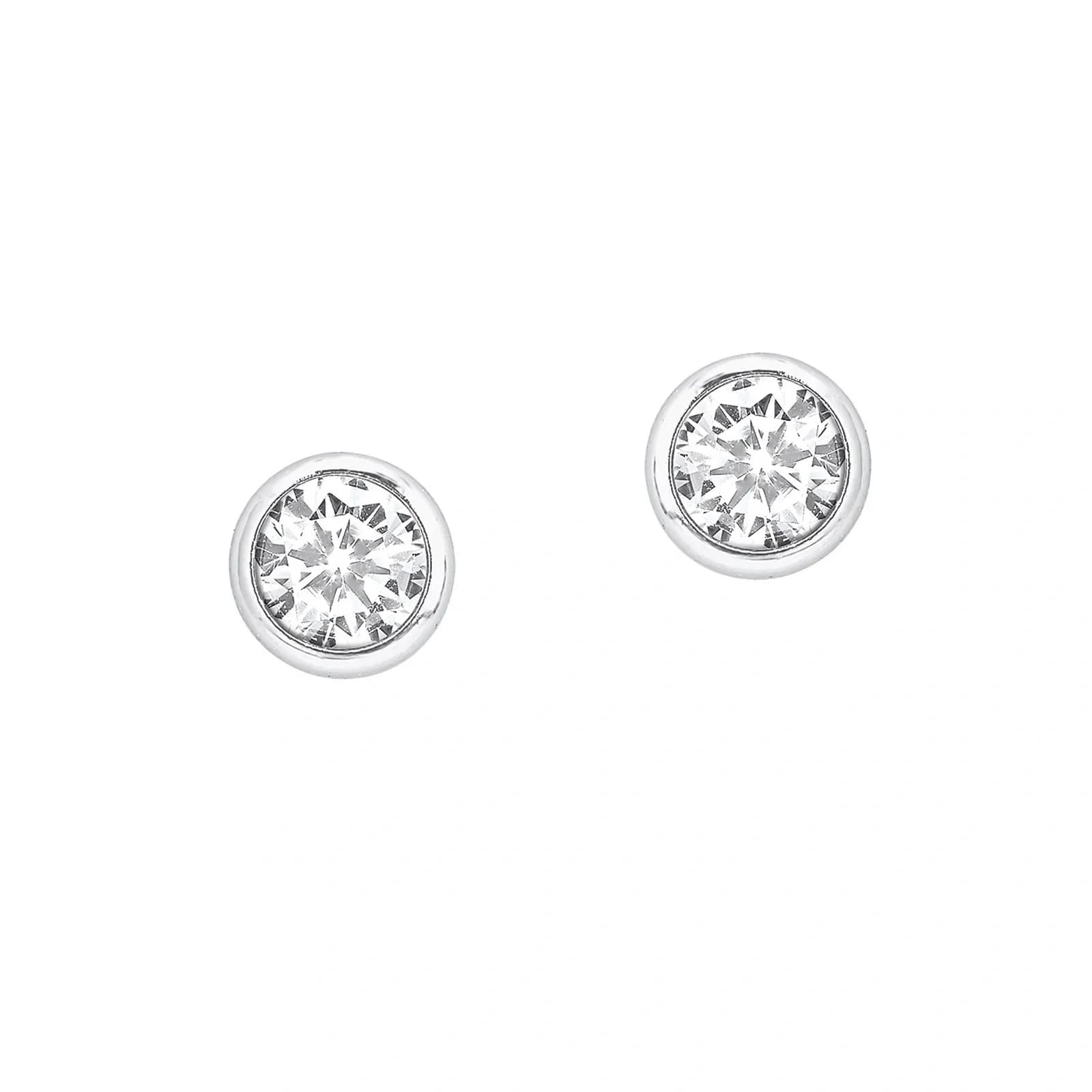Silverörhängen - studs, Kubisk Zirkonia 3 mm 3
