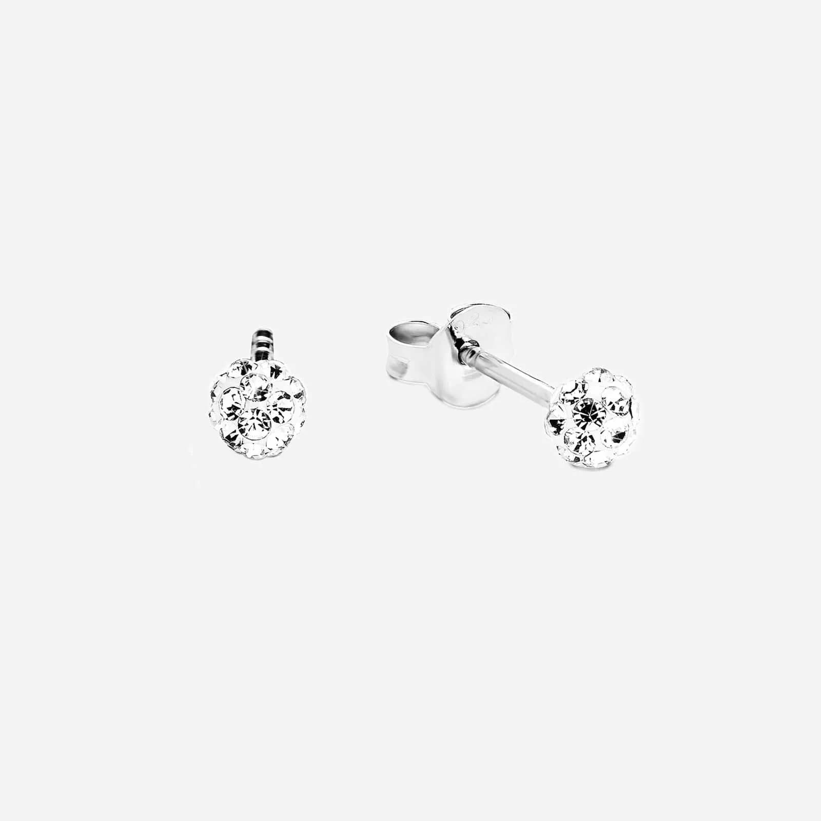 Silverörhängen - glitterbollar, 4 mm