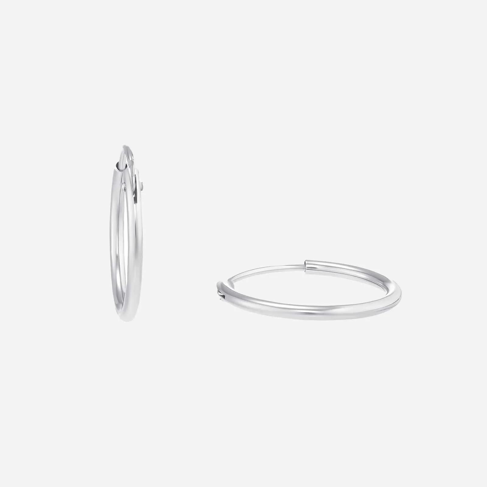 Silverörhängen - rörformade hoops, 14 mm