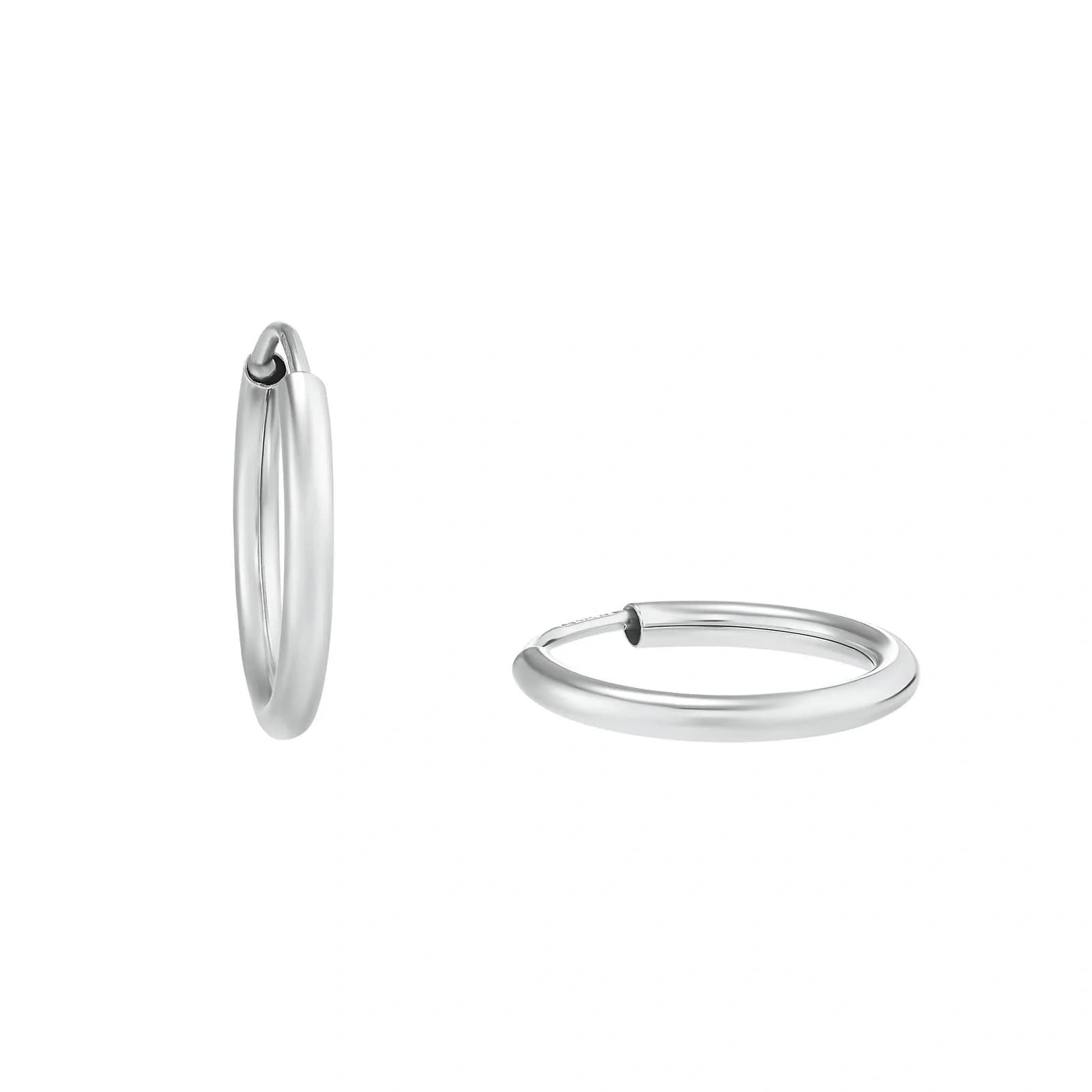 Silverörhängen - rörformade hoops, 16 mm