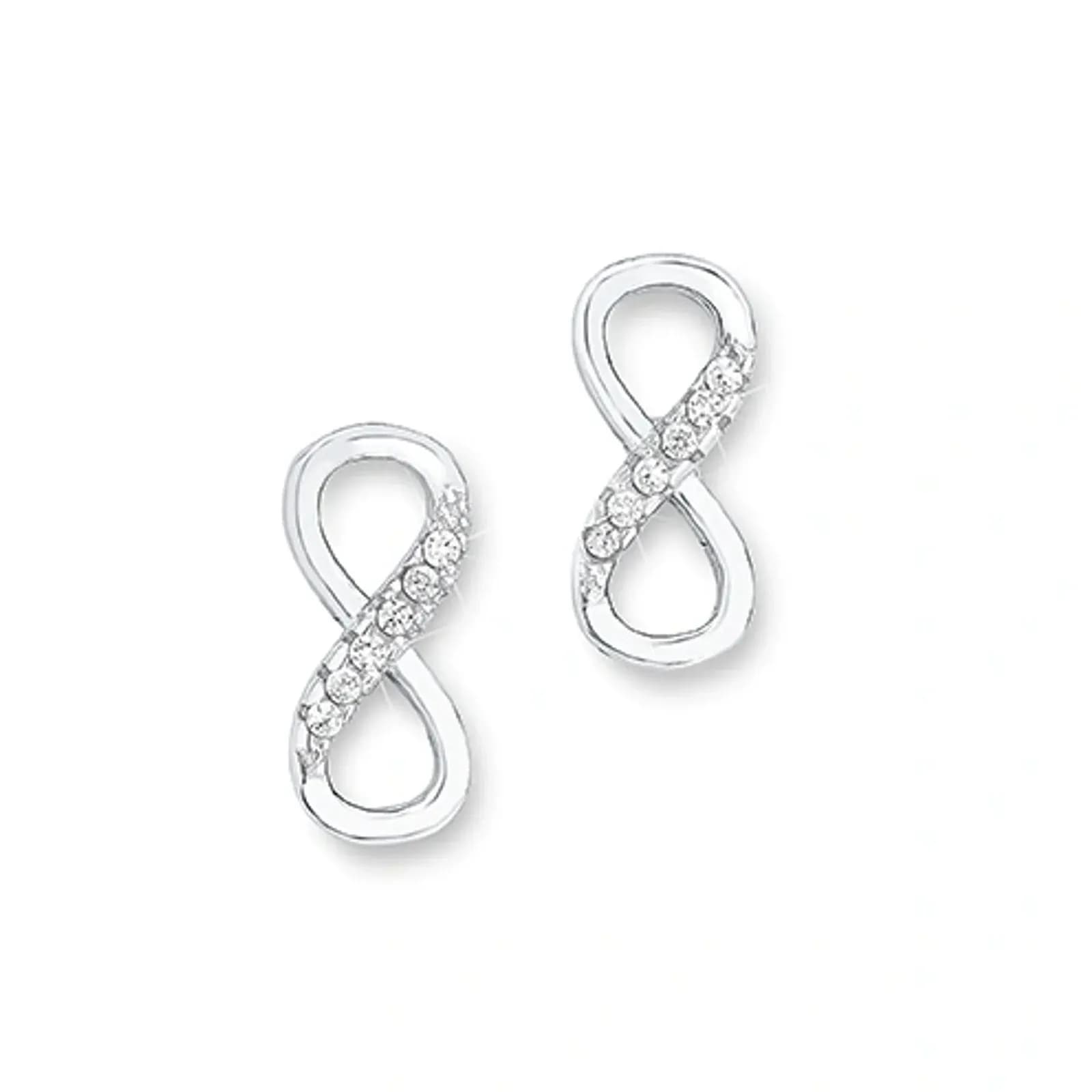 Silverörhängen, studs infinitysymboler - 12 mm