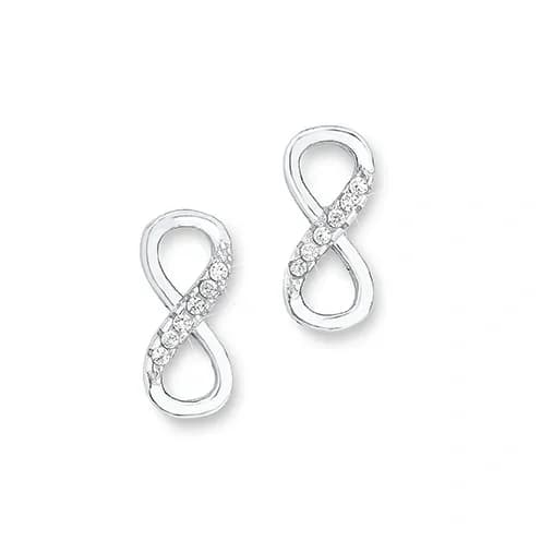 Silverörhängen, studs infinitysymboler - 12 mm