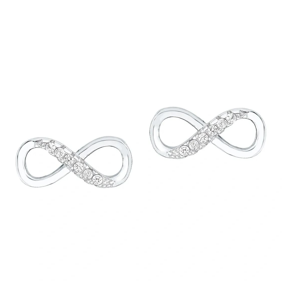 Silverörhängen, studs infinitysymboler - 12 mm 2