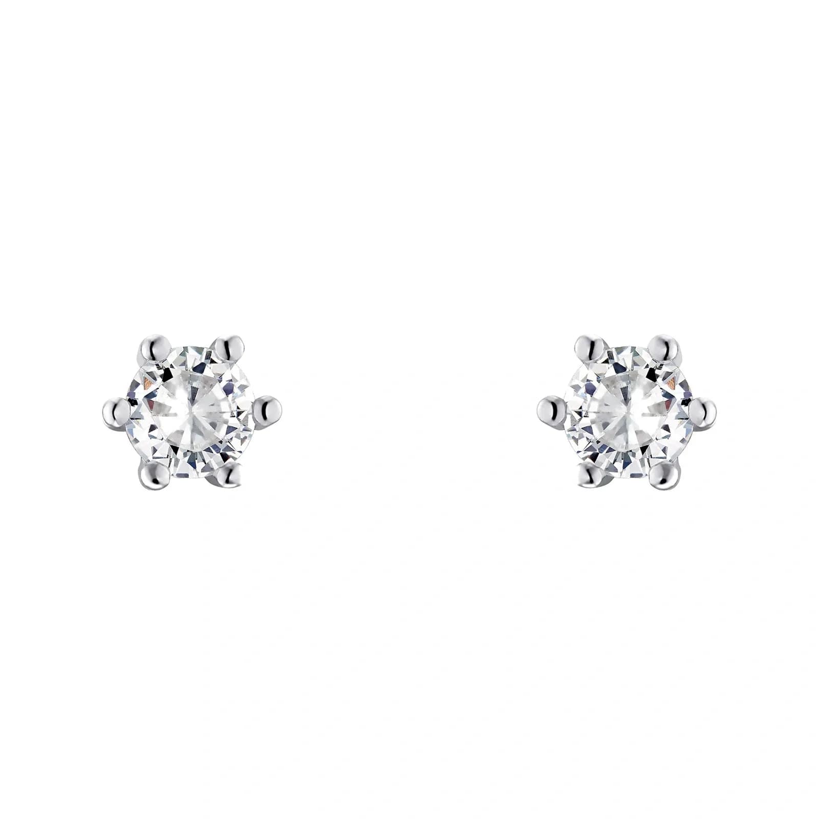 Silverörhängen - Kubisk Zirkonia, 6-klor, 7 mm 3