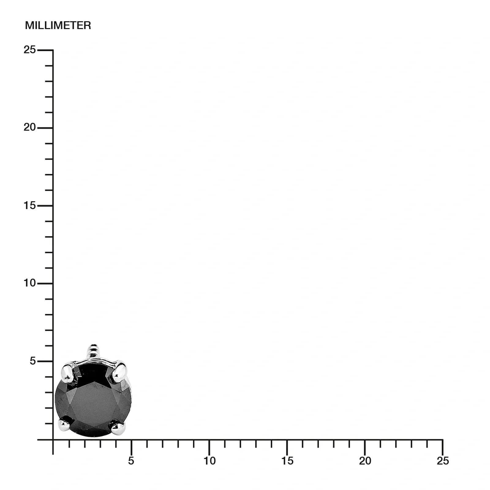 Silverörhängen - kloinfattade svart Zirkonia 5 mm 4