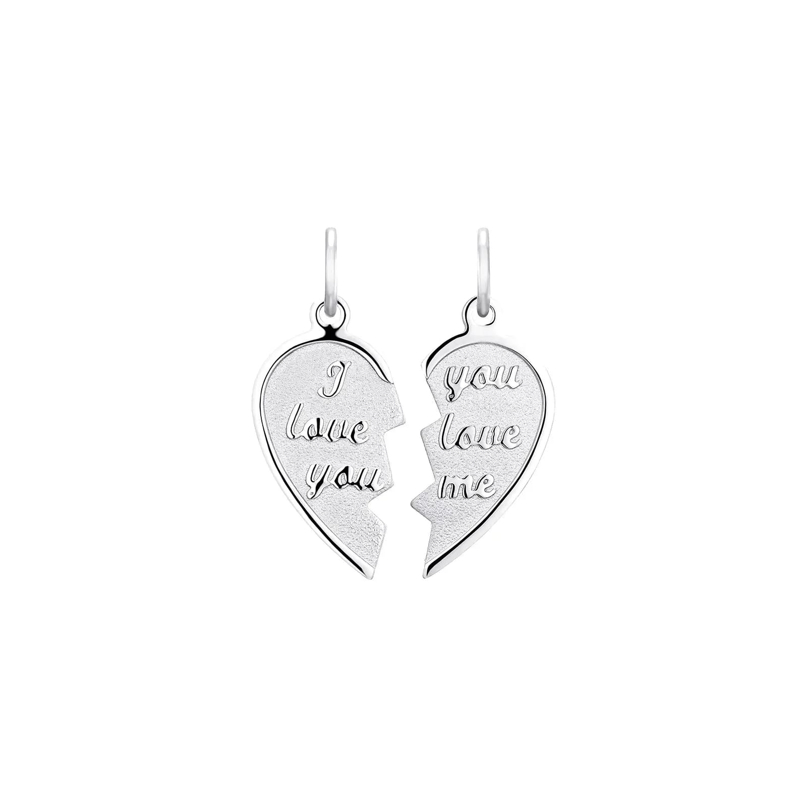Hängsmycke i silver, delbart hjärta (Best Friends) - 21 mm