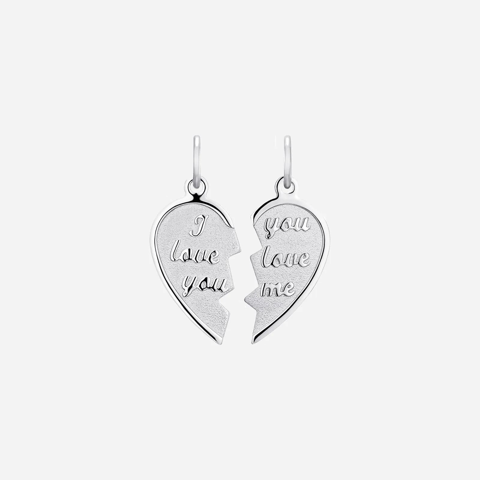 Hängsmycke i silver, delbart hjärta (Best Friends) - 21 mm