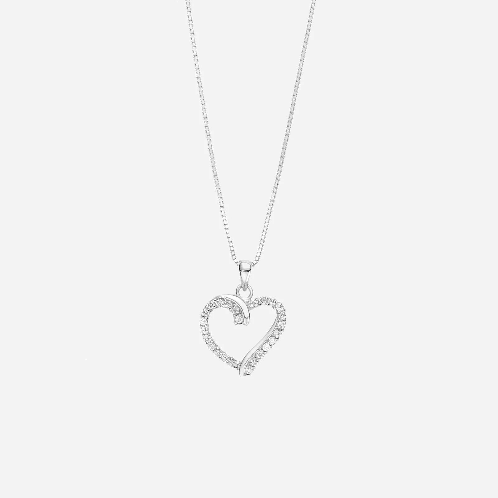 Silverhalsband - hjärtberlock 45 cm