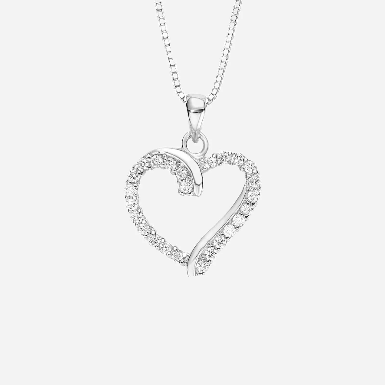 Silverhalsband - hjärtberlock 45 cm 2
