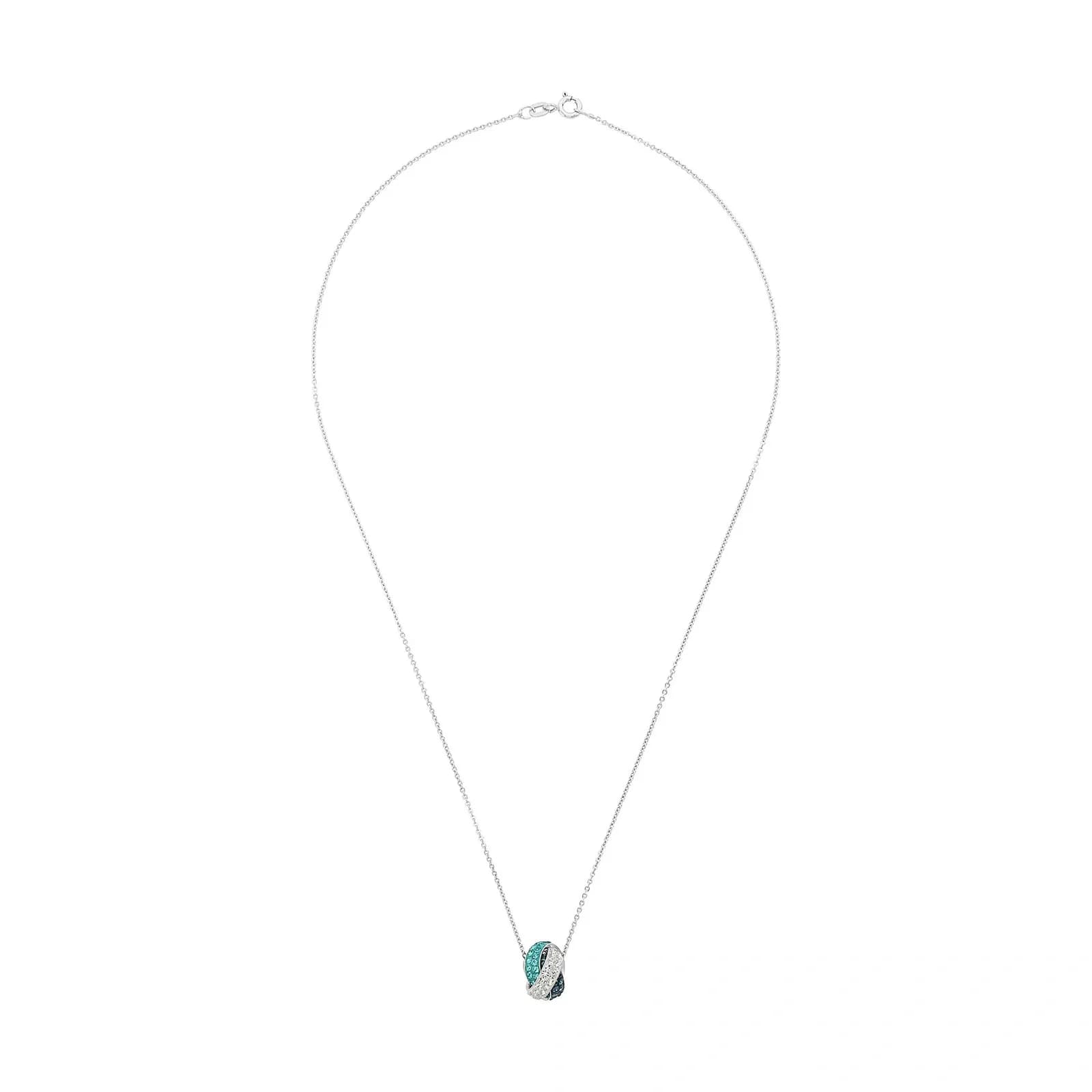 Silverhalsband, halsband och örhängen med vita stenar - 45 cm 2