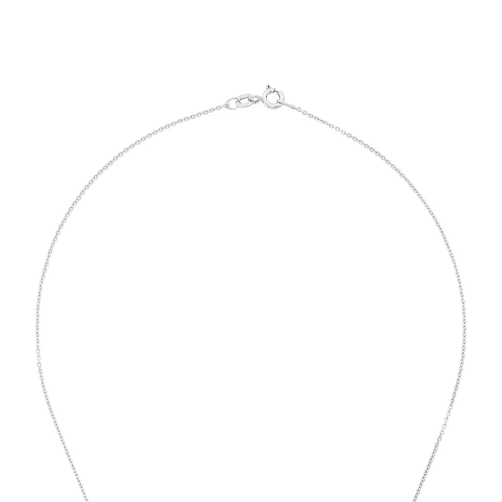 Silverhalsband, halsband och örhängen med vita stenar - 45 cm 3