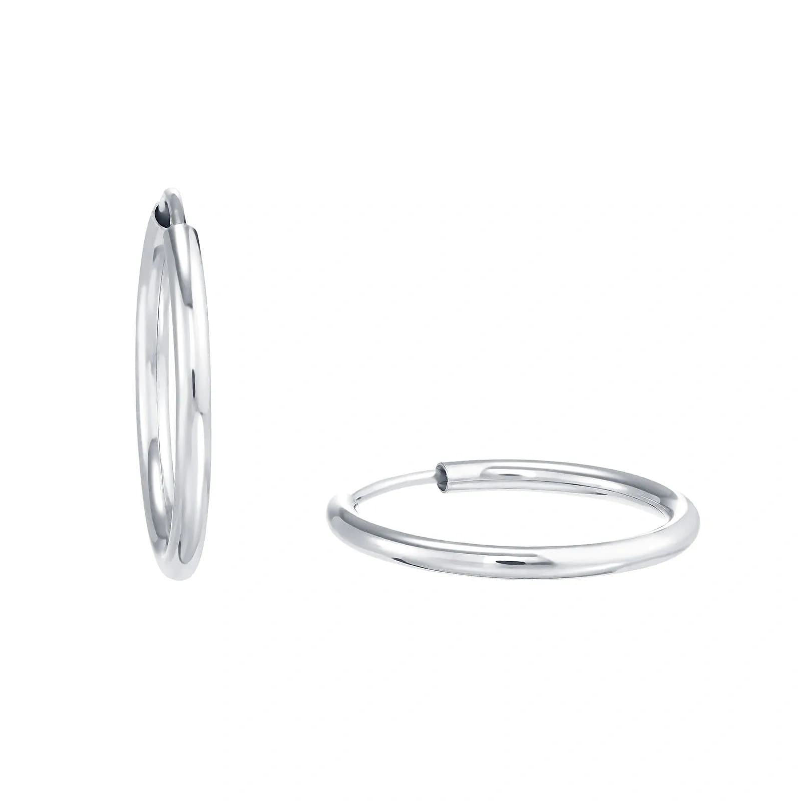 Silverörhängen - rörformade hoops, 20 mm