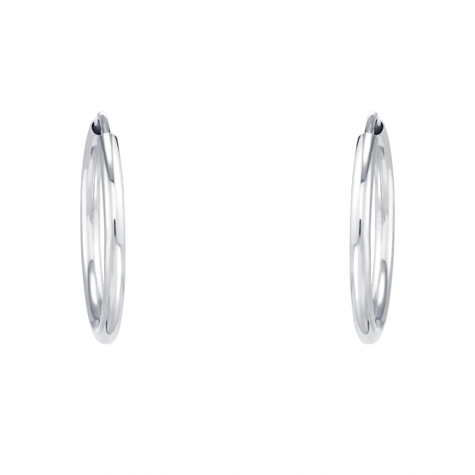 Silverörhängen - rörformade hoops, 20 mm 3