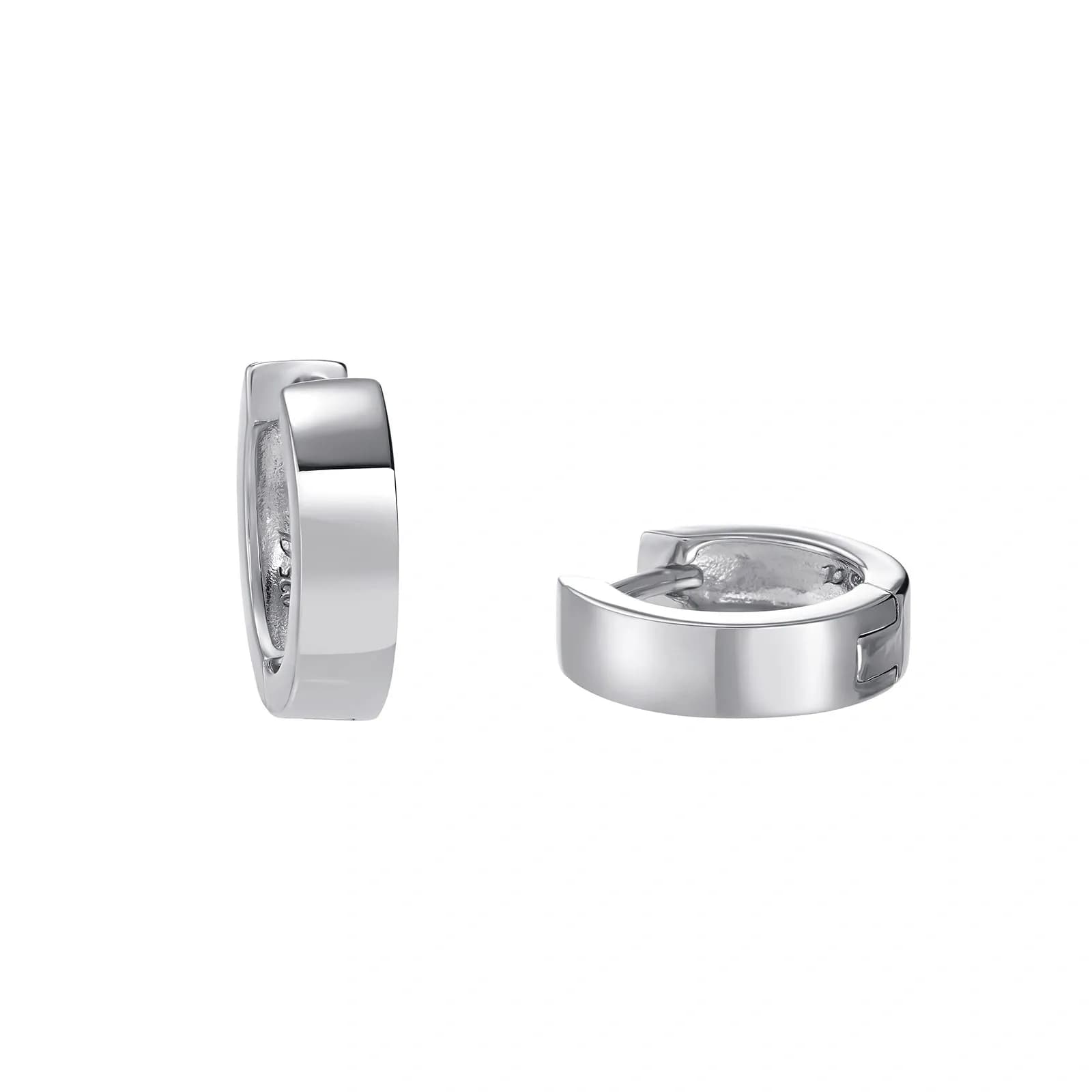 Silverörhängen - bresa platta hoops, 14 mm