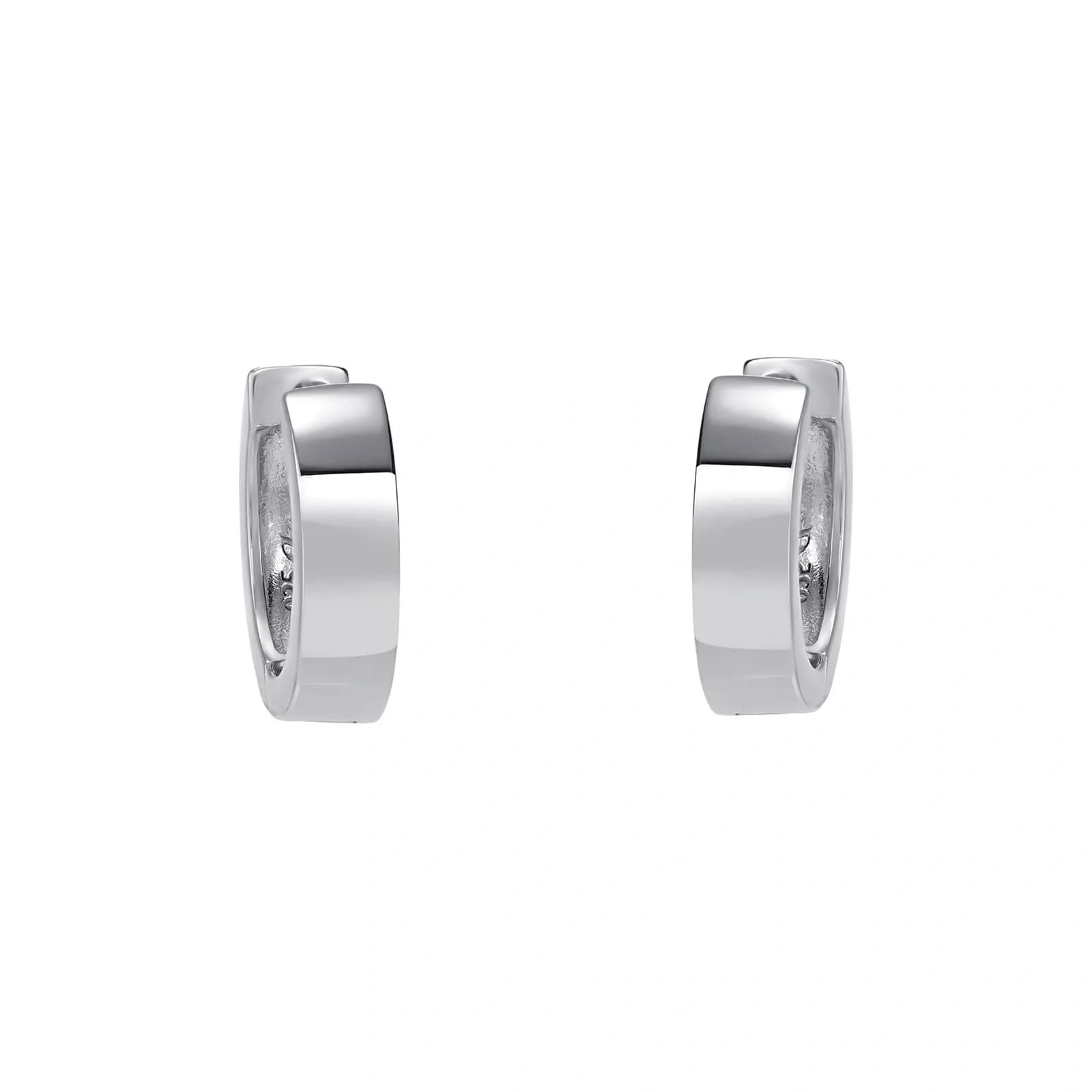 Silverörhängen - bresa platta hoops, 14 mm 3