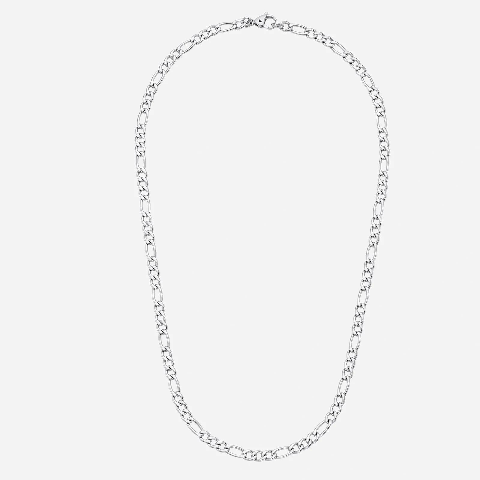 Halsband i rostfritt stål, figarokedja - 55 cm / 6 mm