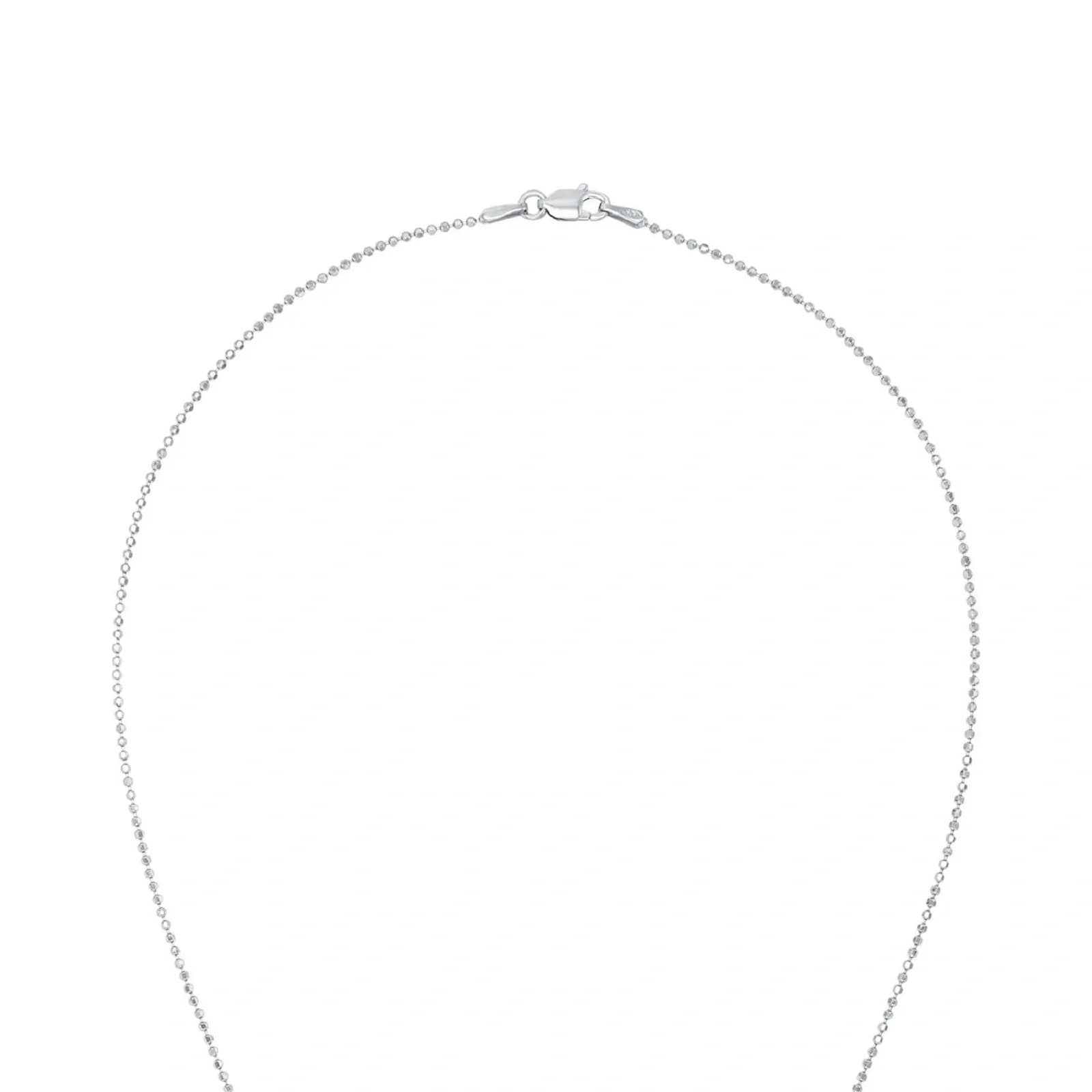 Silverhalsband, hjärtformad blå sten - 45 cm 4