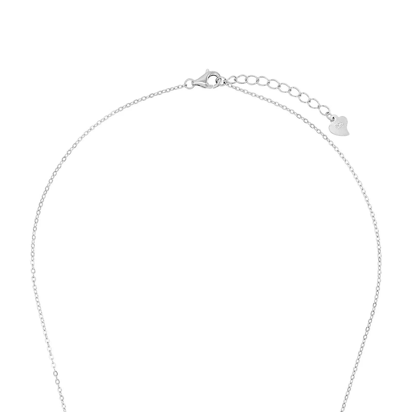 Silverhalsband, odlade pärlor och vita stenar - 42–45 cm 4