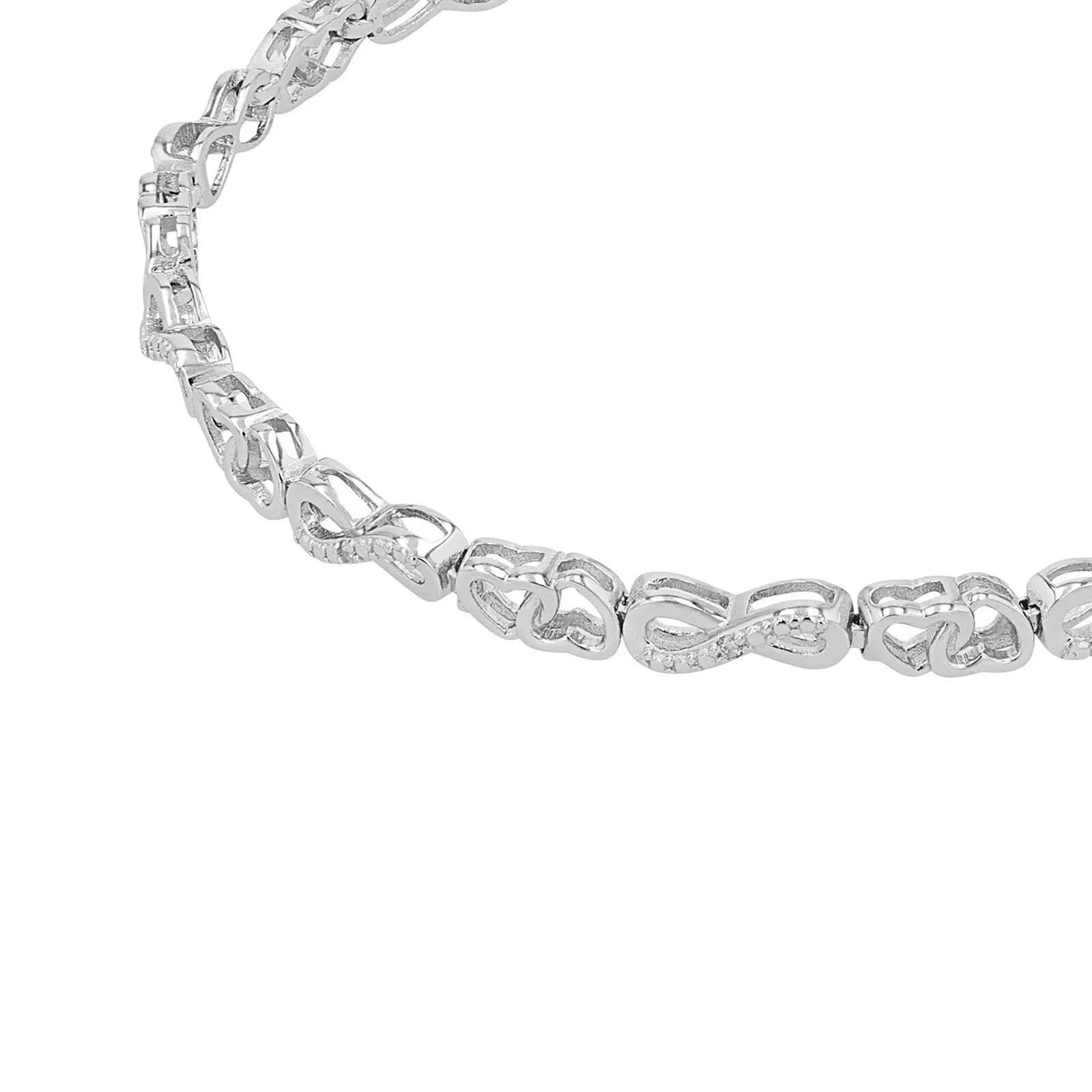 Silverarmband, ankarlänk med hjärtan och infinitysymbol - 19–21 cm 2