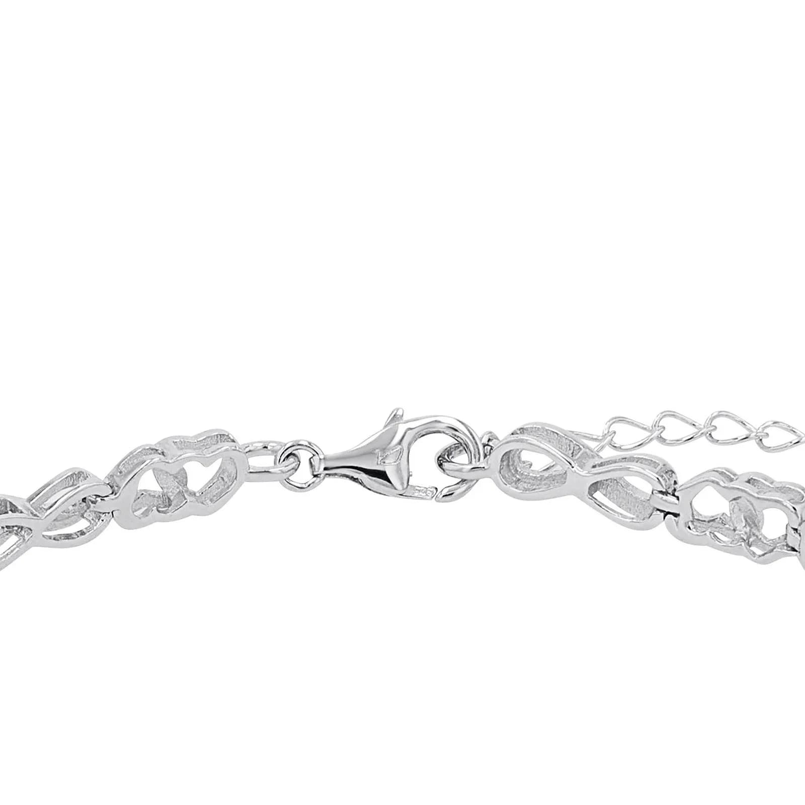 Silverarmband, ankarlänk med hjärtan och infinitysymbol - 19–21 cm 4