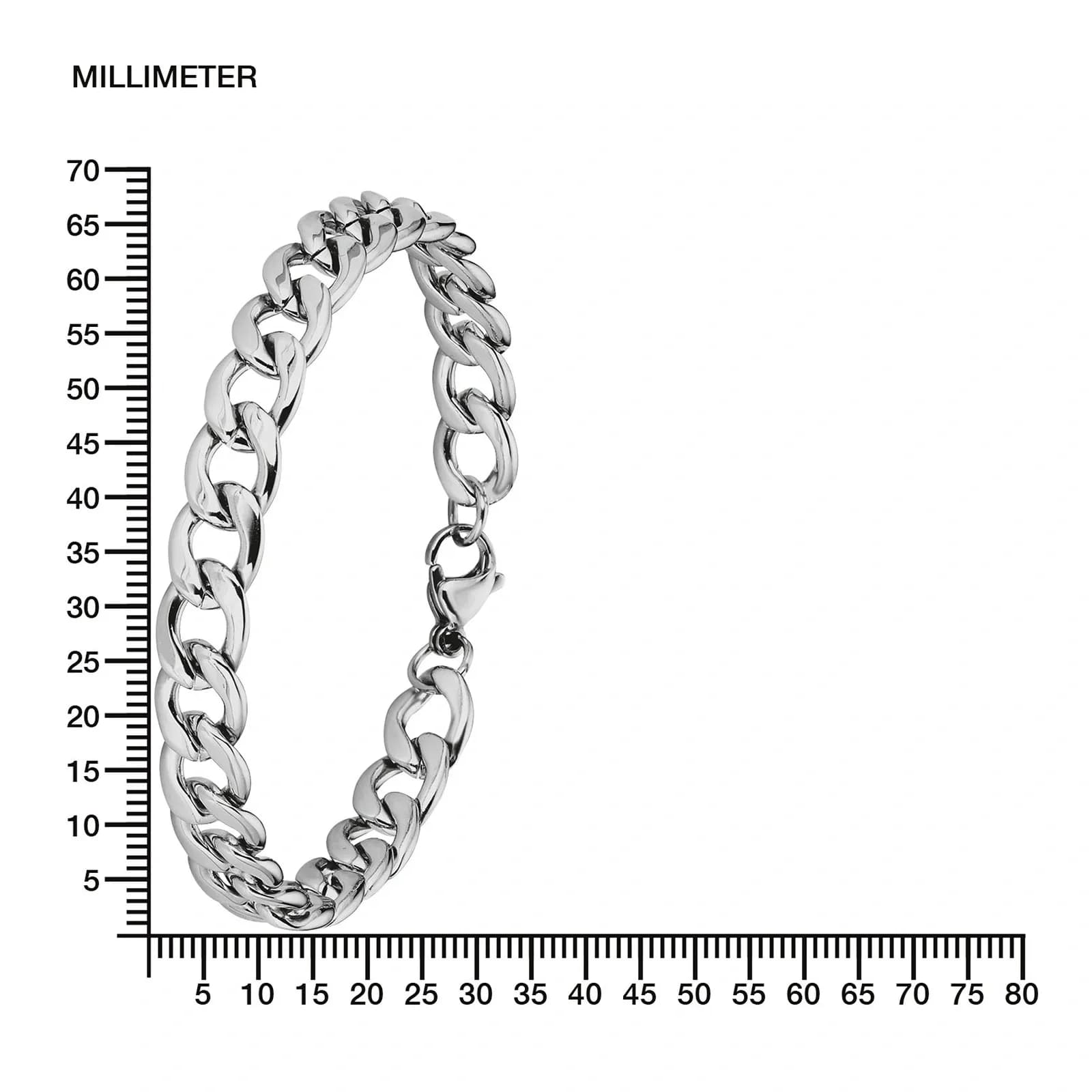 Stålarmband för herr - pansarkedja, 21,5 cm / 2 mm 3