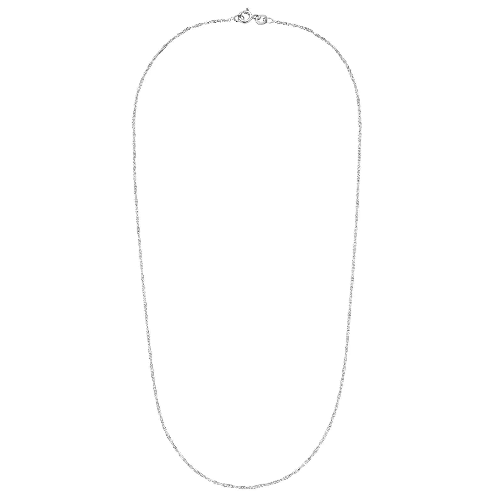 Silverhalsband - Singaporekedja, 45 cm / 1 mm