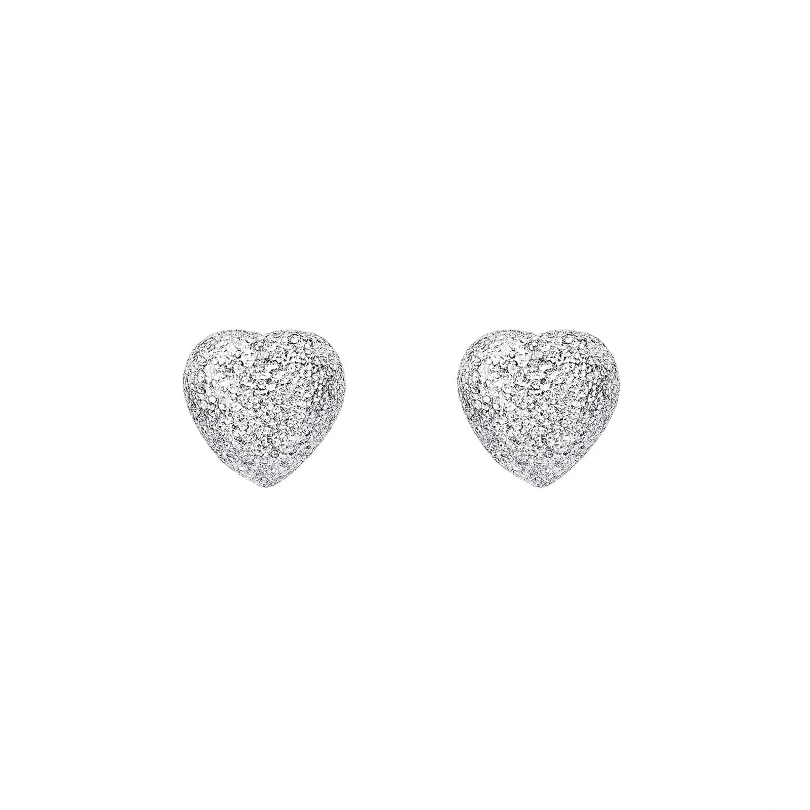 Silverörhängen, studs hjärtan med glitterfinish - 6 mm 3