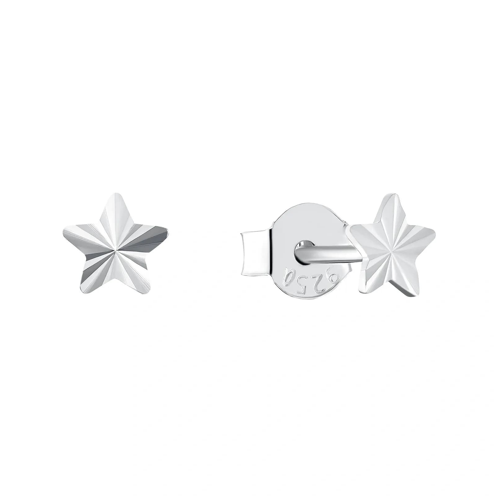 Silverörhängen barn - studs stjärnor, 5 mm
