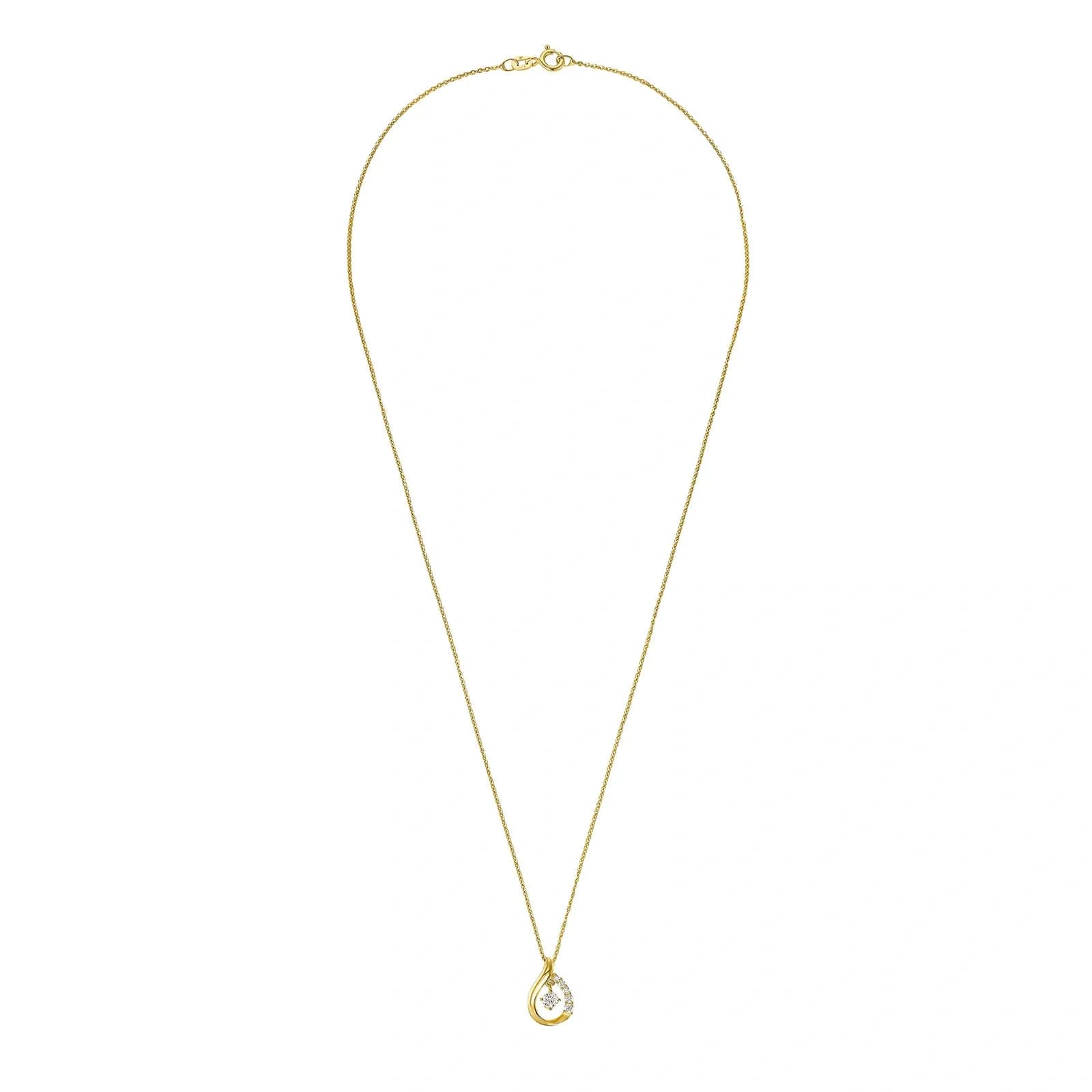 Guldpläterat silverhalsband, berlock droppe - 45 cm 3