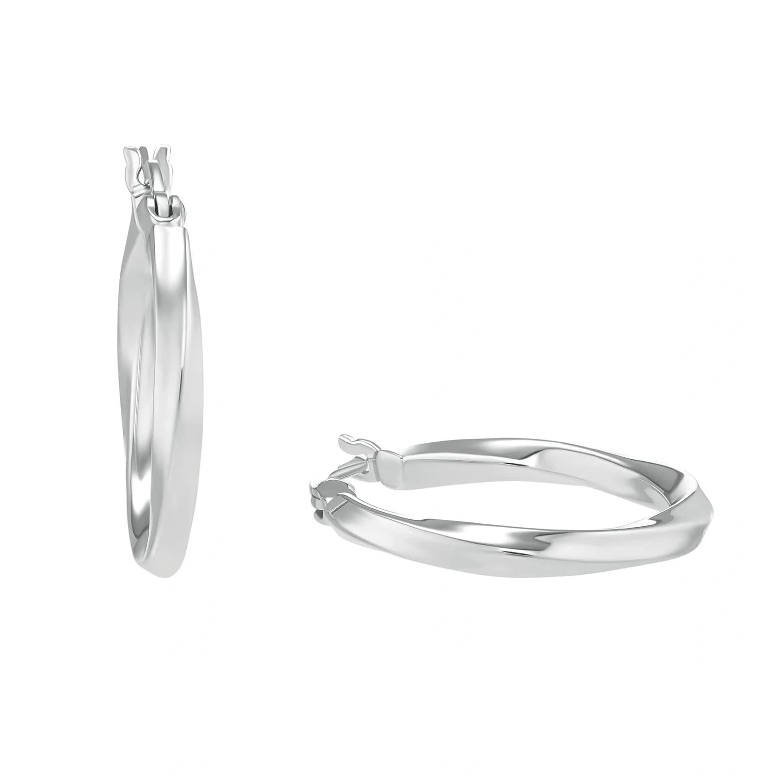 Silverörhängen - hoops, 21 mm