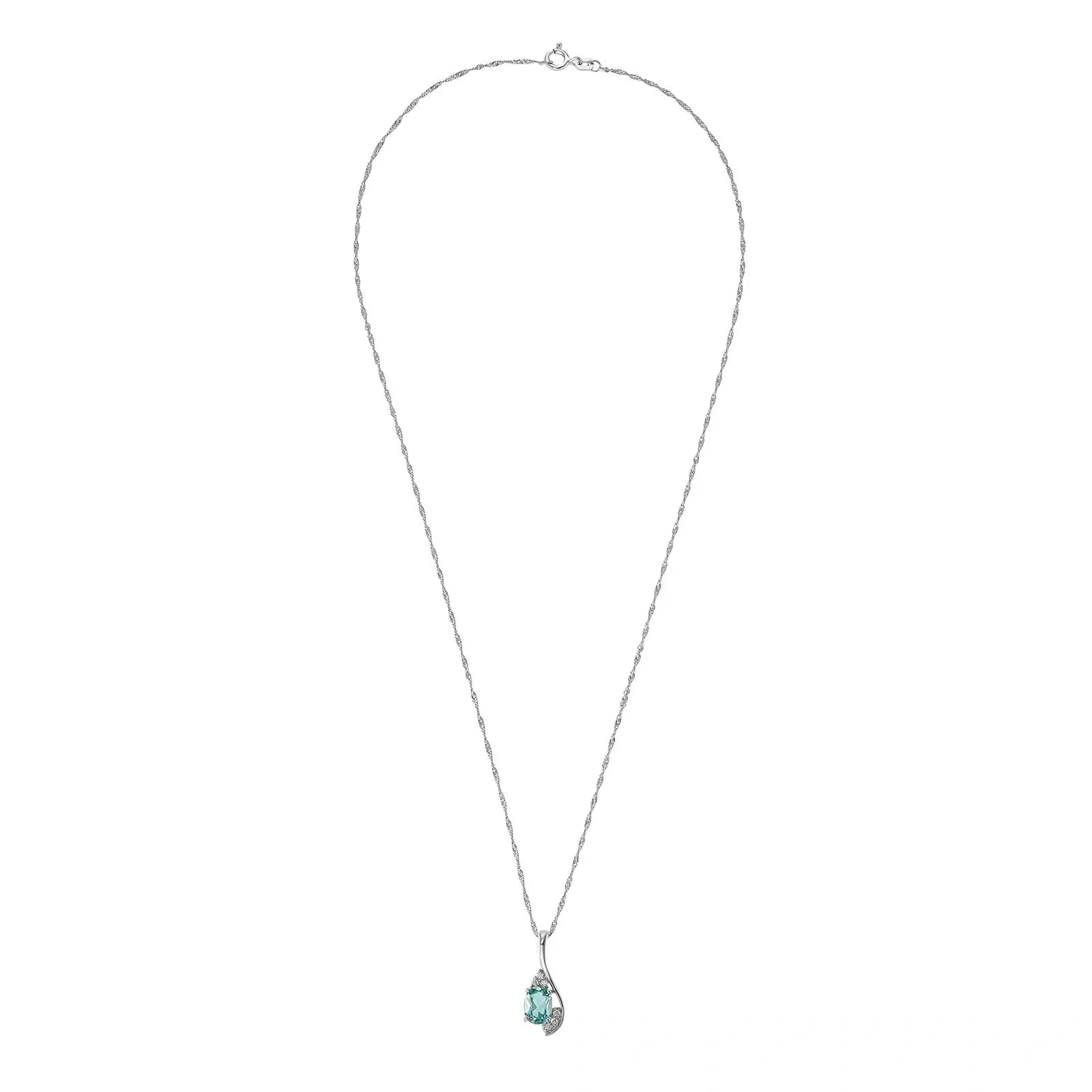 Silverhalsband - dropphänge, 45 cm 3