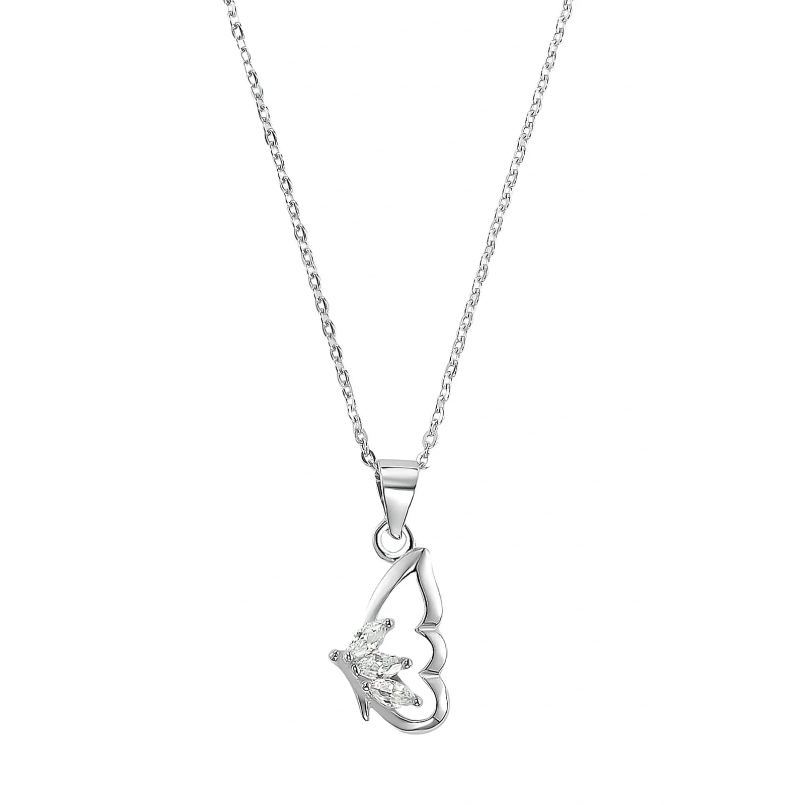 Silverhalsband, berlock vinge - 42 cm