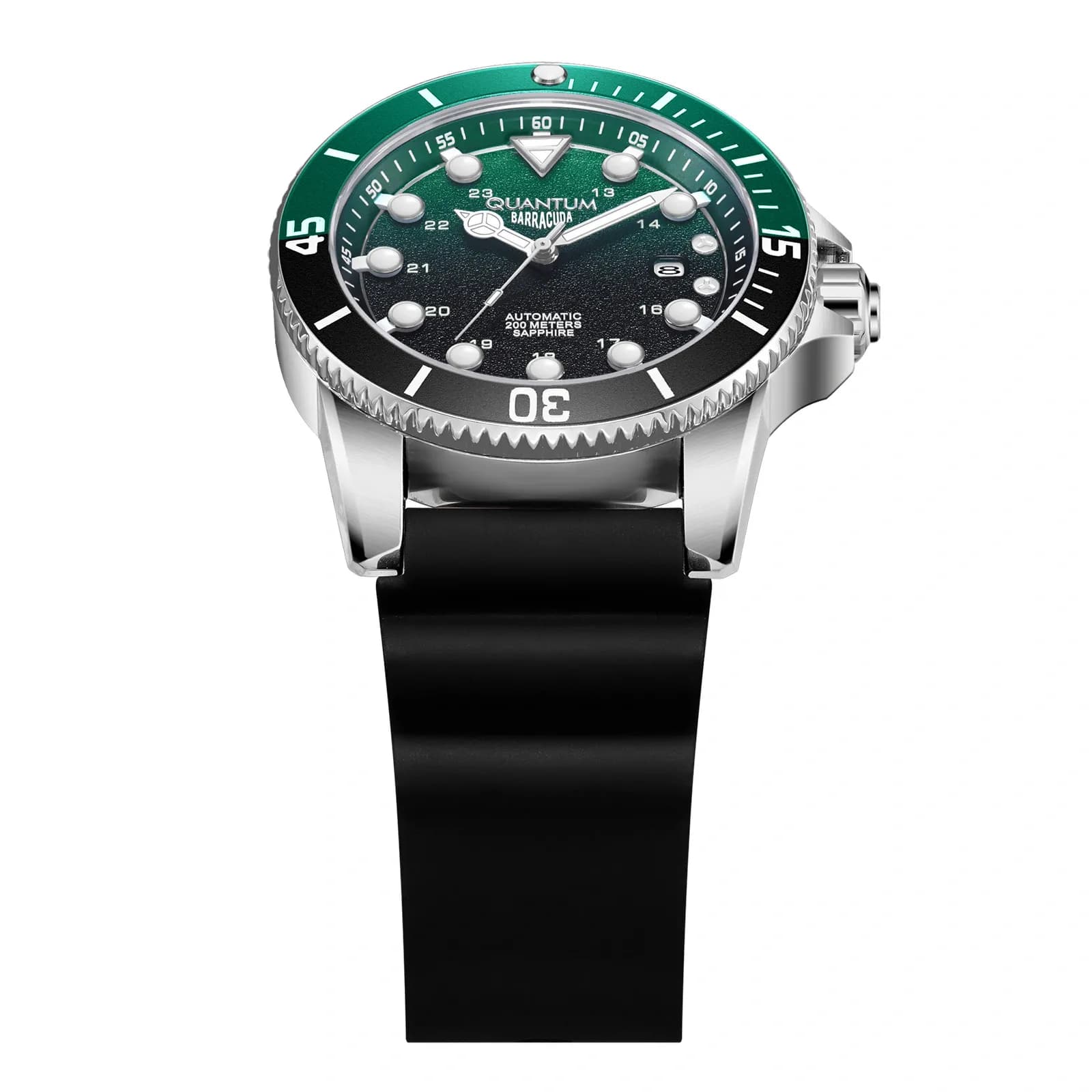 Quantum Automatic herr grön/stål, silikonband - BAR1115.371 4