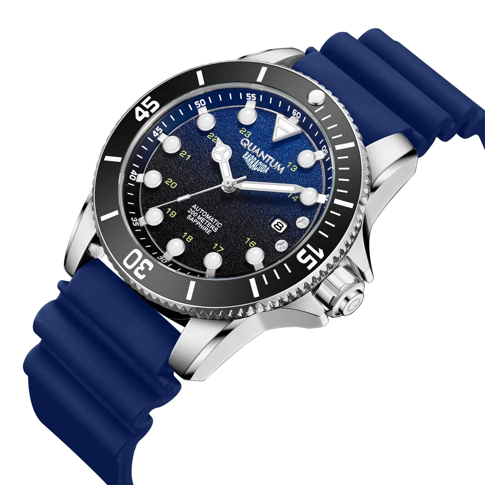 Quantum Automatic herr blå/stål, silikonband - BAR1115.399 5