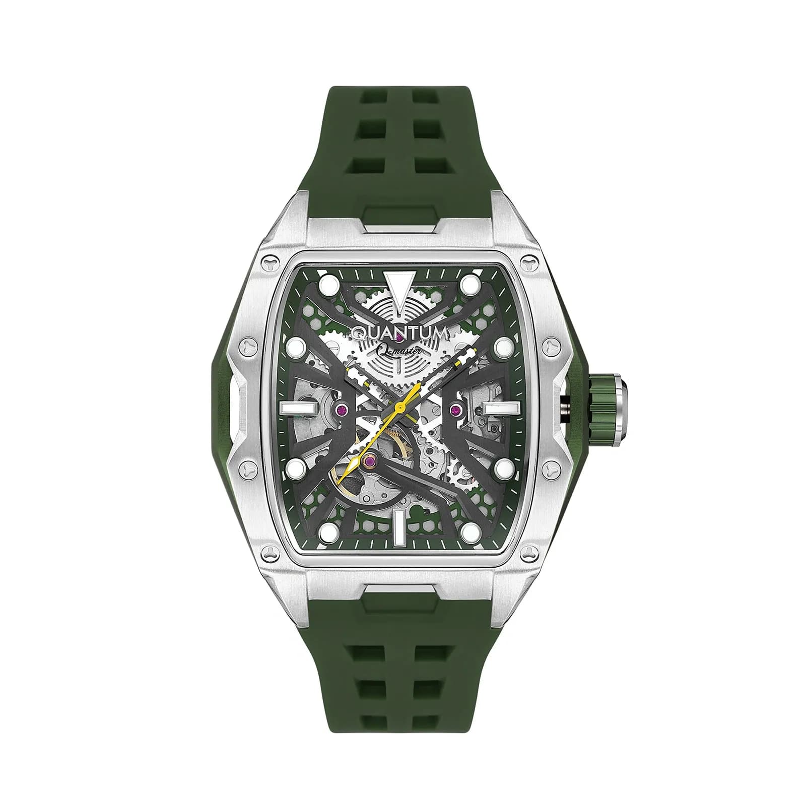 Quantum Automatic herr grön, silikonband - QMG1103.355