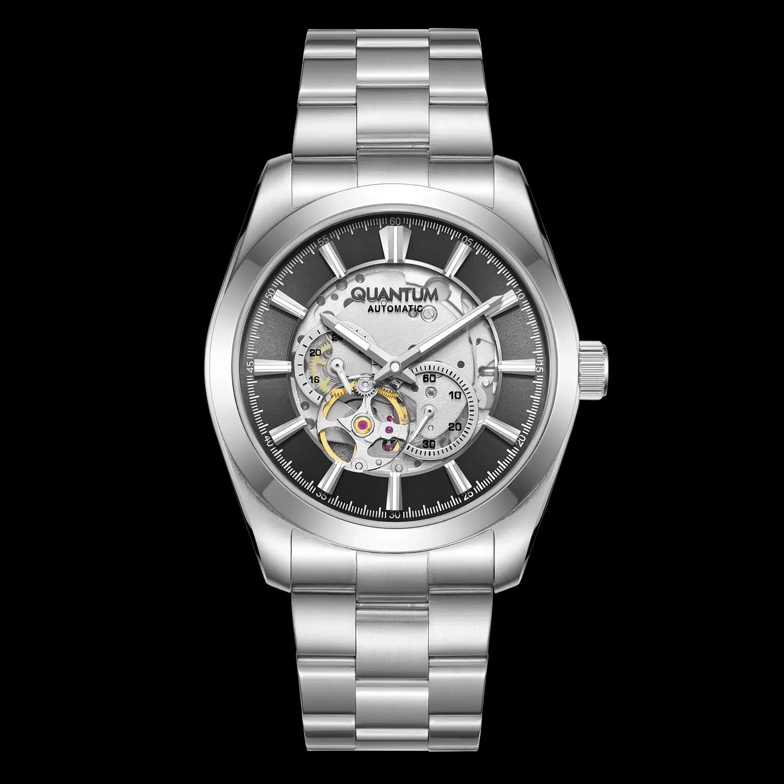 Quantum Automatic herr grå/stål, silikonband - QMG1132.350