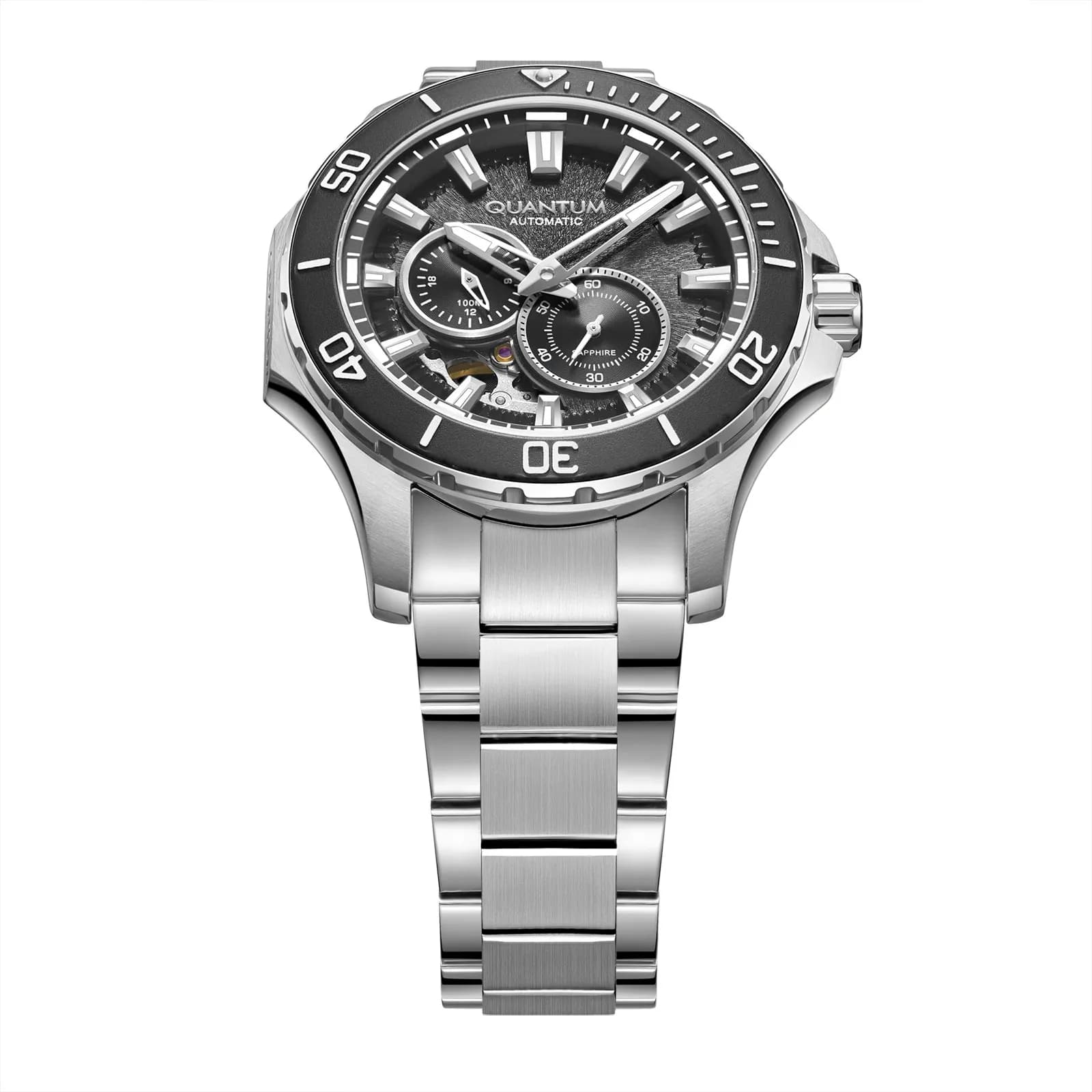 Quantum Automatic herr svart/stål, metallband - QMG1188.350 4