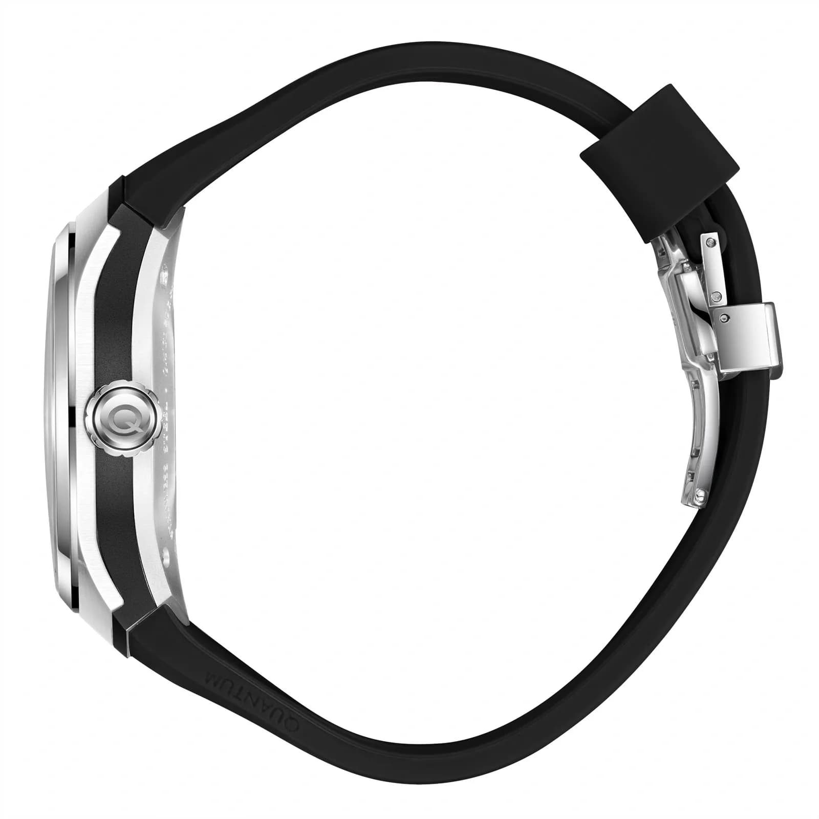Quantum Automatic herr svart/stål, silikonband - QMG1203.351 2