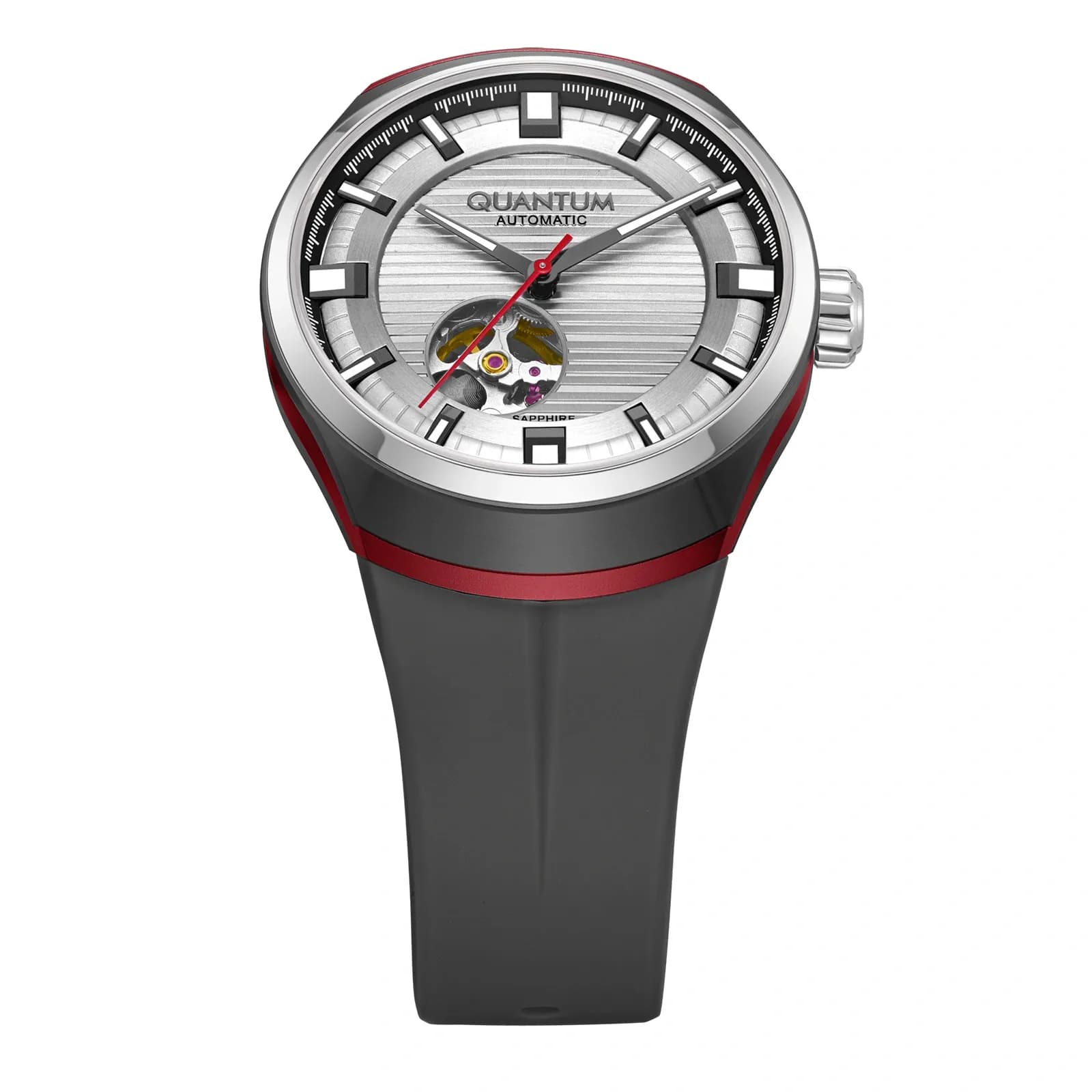 Quantum Automatic herr stål, silikonband - QMG1203.631 9