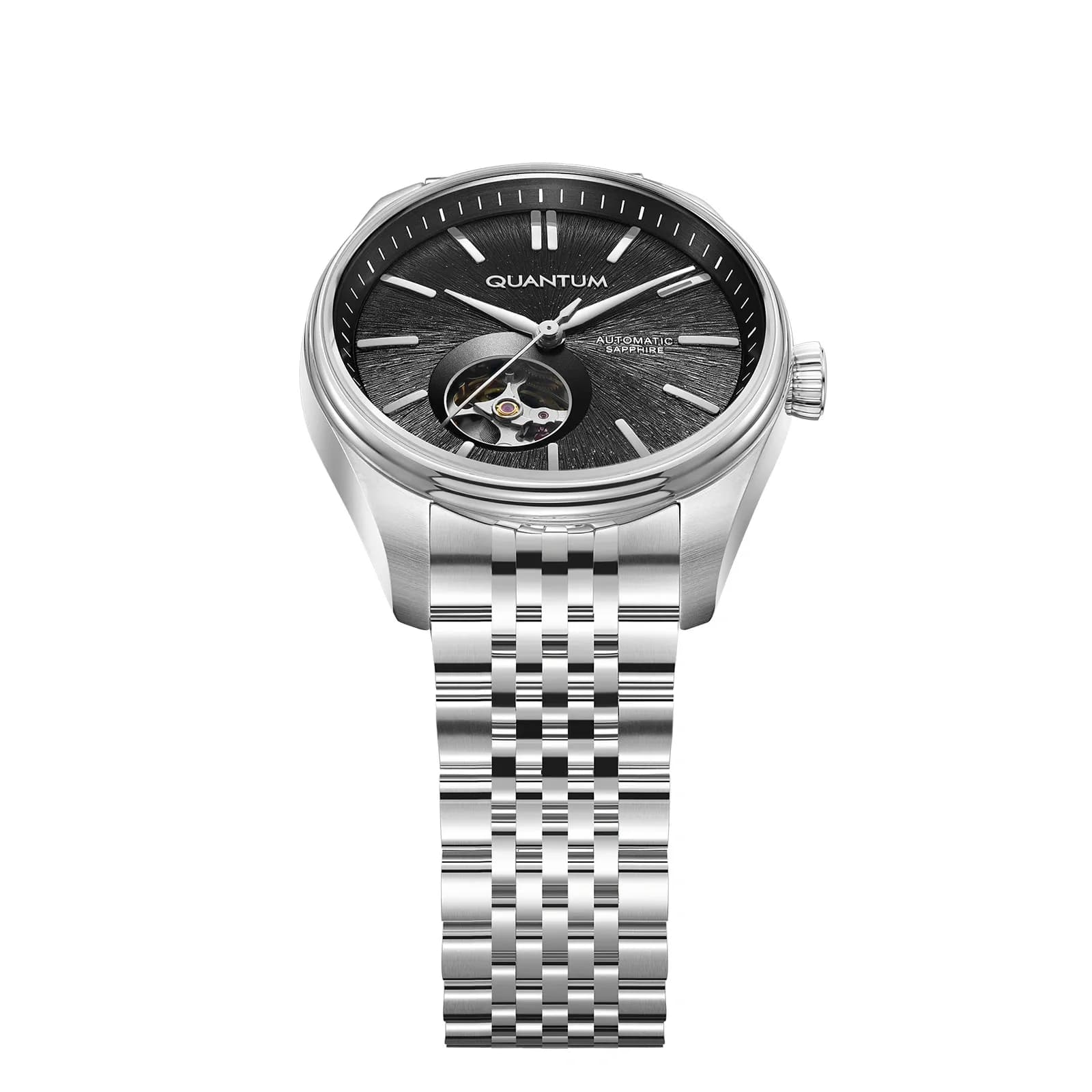 Quantum Automatic herr svart/stål, metallband - QMG1207.350 8