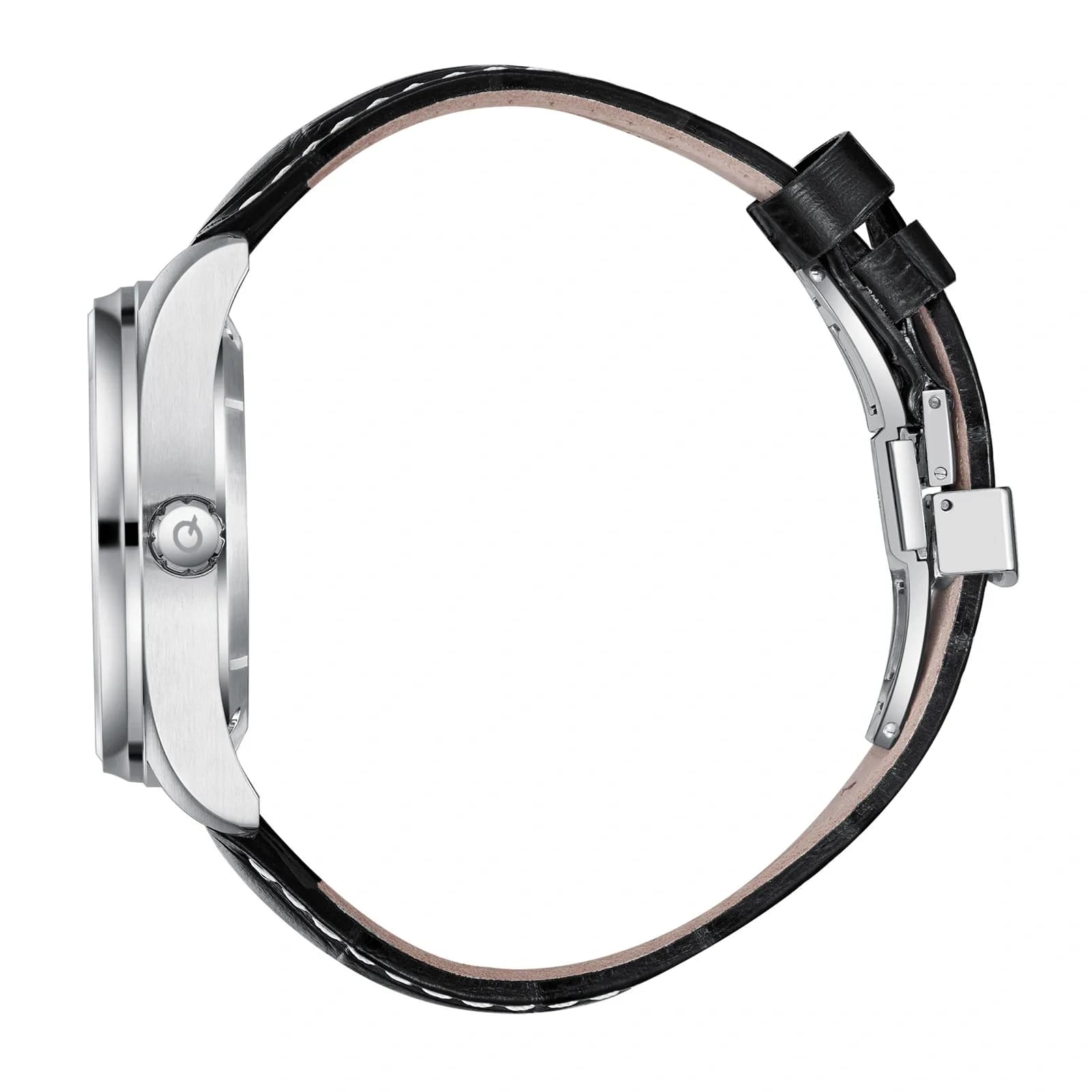 Quantum Automatic herr svart/stål, läderband - QMG1241.351 2